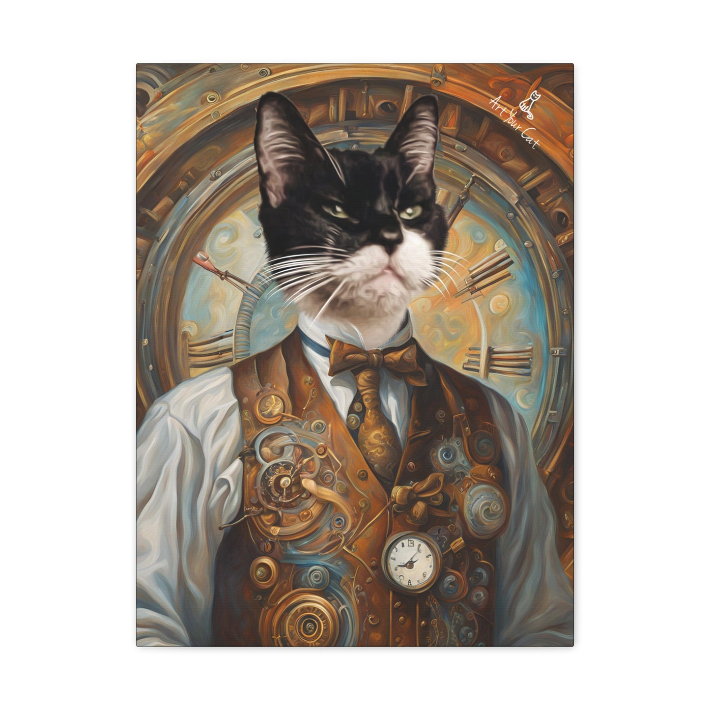 Cat in Time Traveler Outfit Portrait