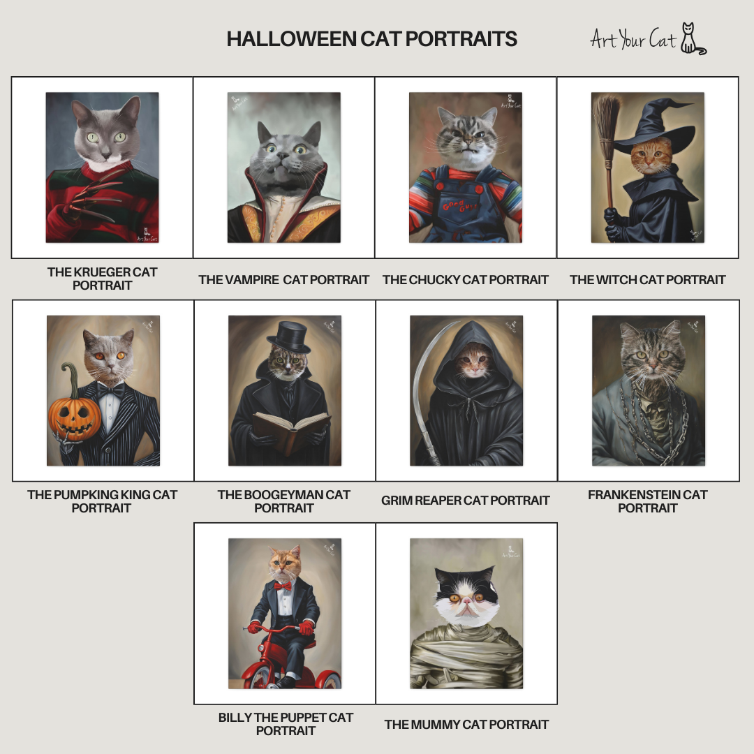 Cat portrait magnet with black backing