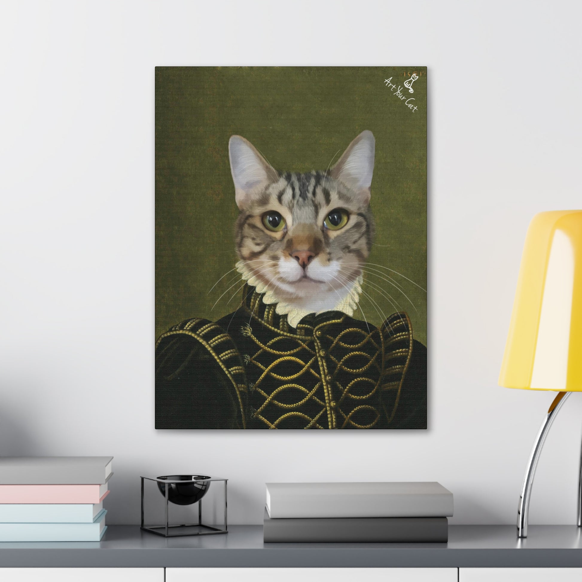 Classic Royal Cat Portrait on Canvas