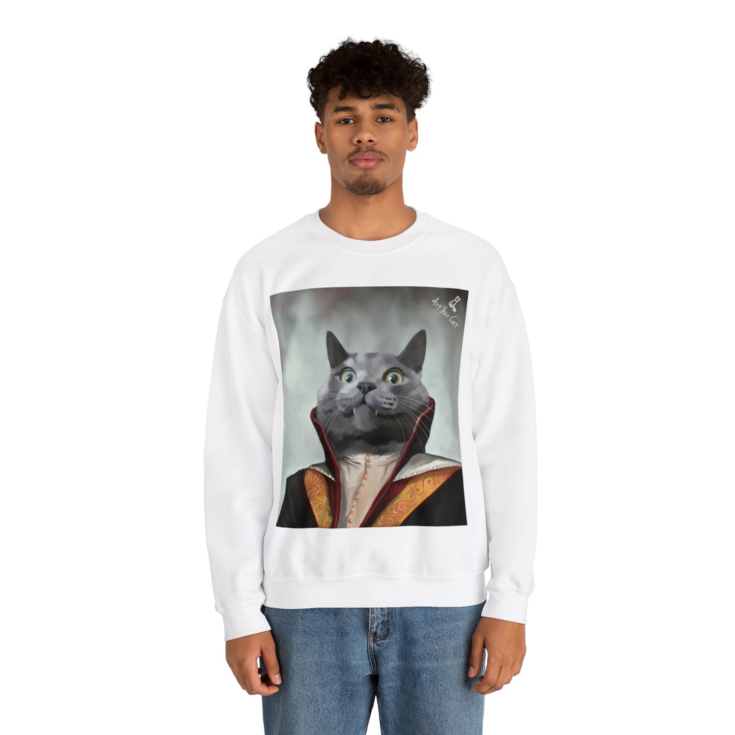 Cool Vampire Cat Design Sweatshirt