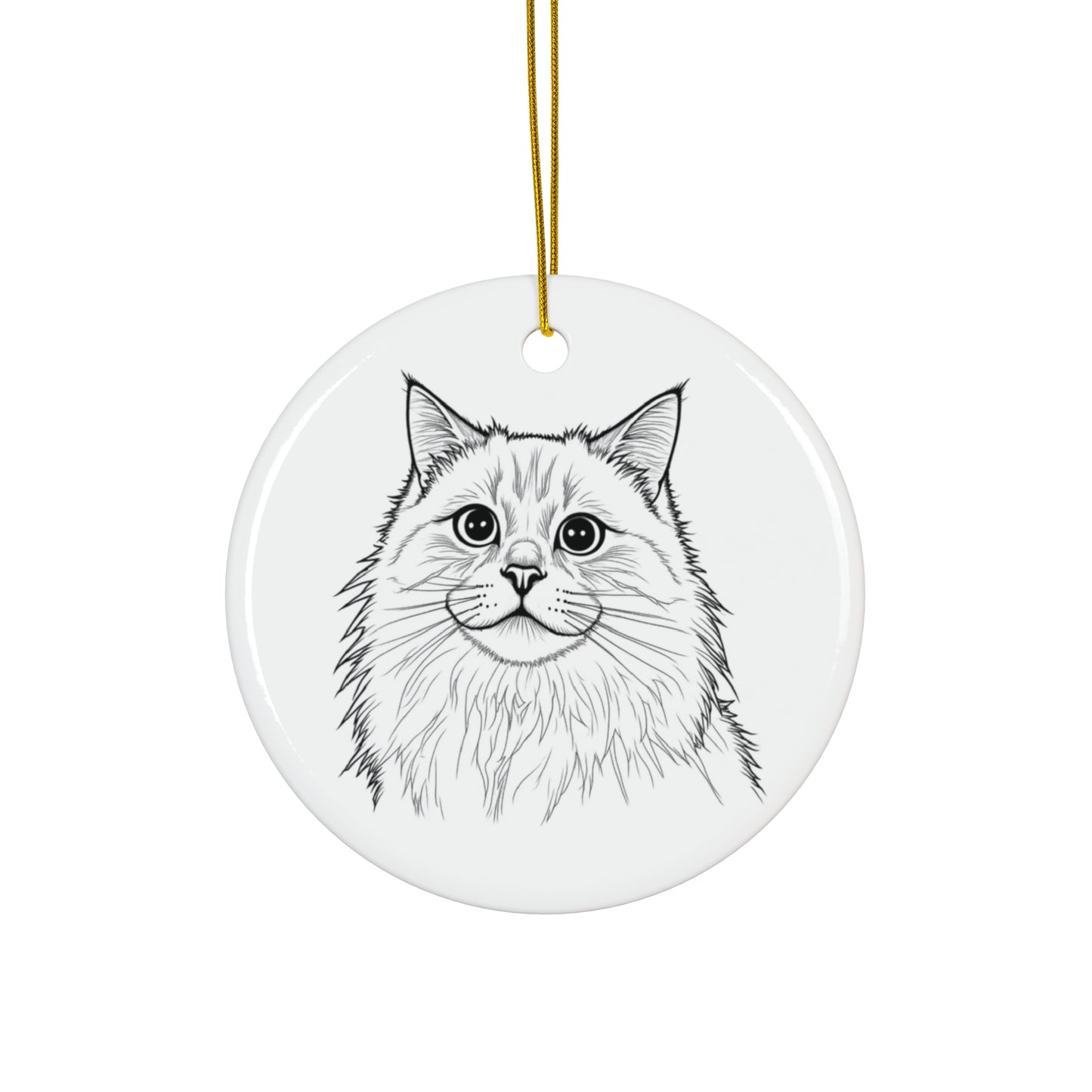 Custom Circle Ornament - Modern Cat