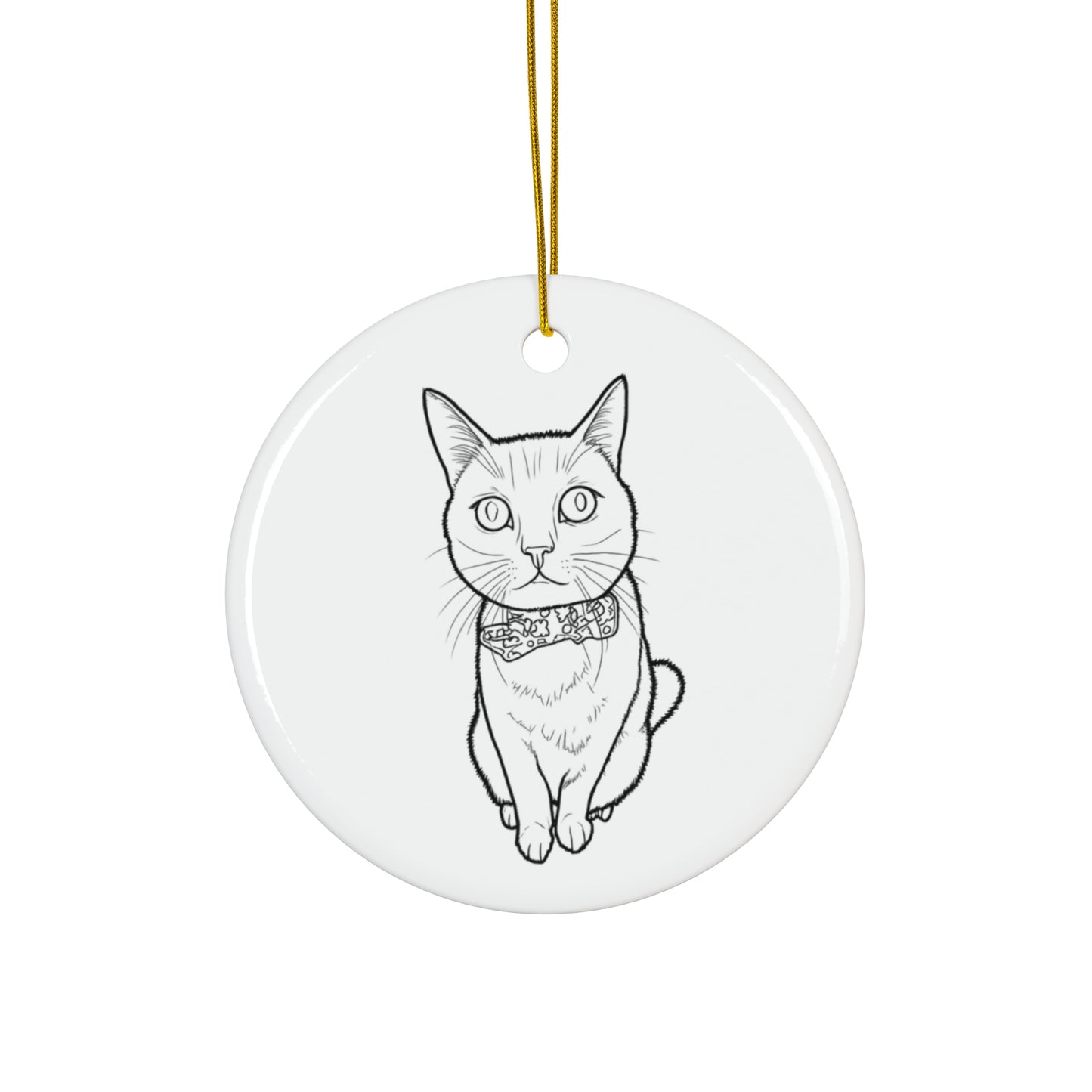 Custom Circle Ornament - Modern Cat