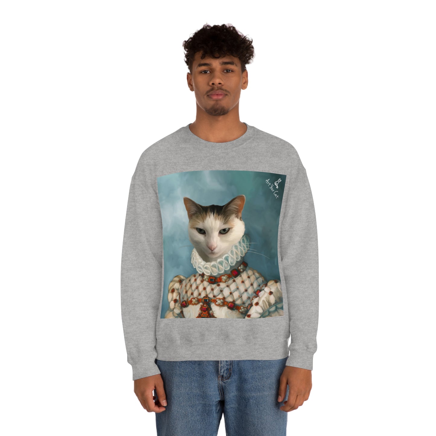 Unisex Custom Princess Portrait Sweatshirt in Sport Grey