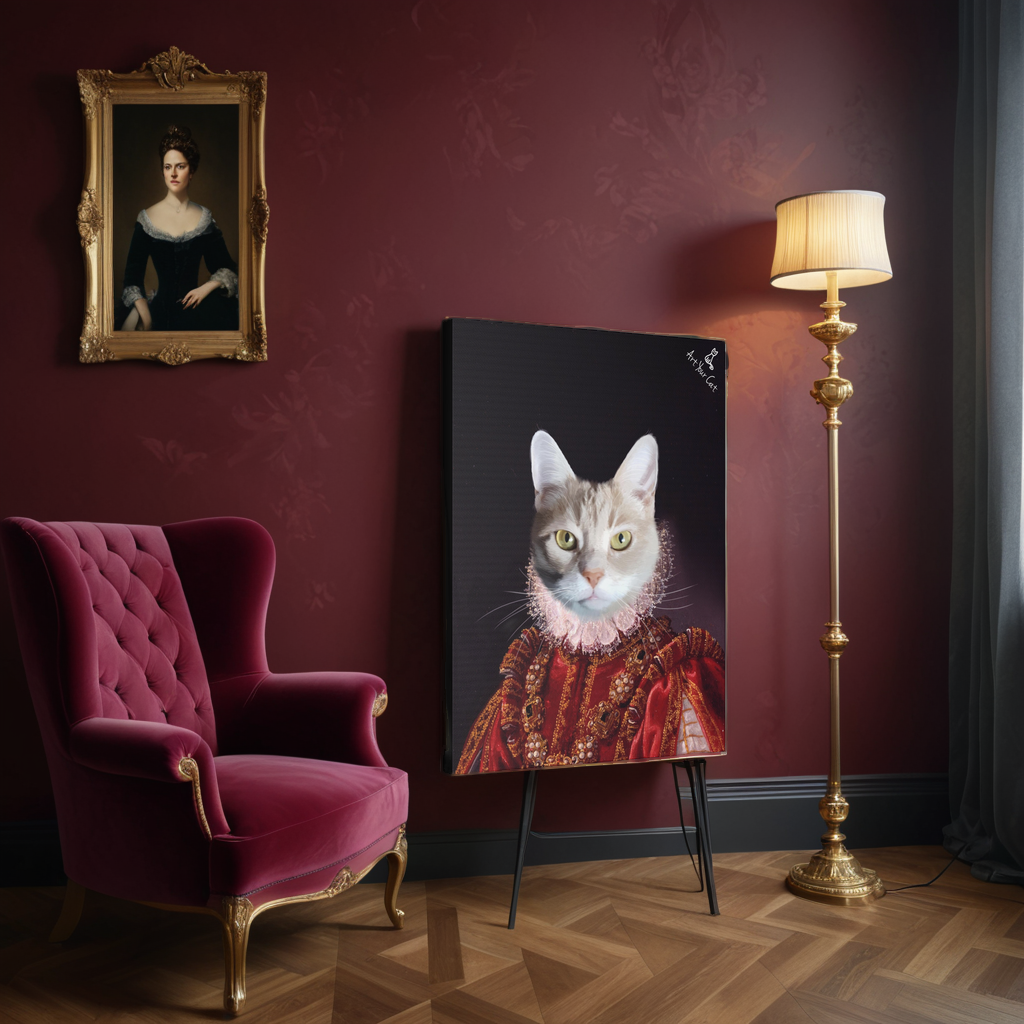 Custom Baroness Cat Portrait - Royal Feline Artwork