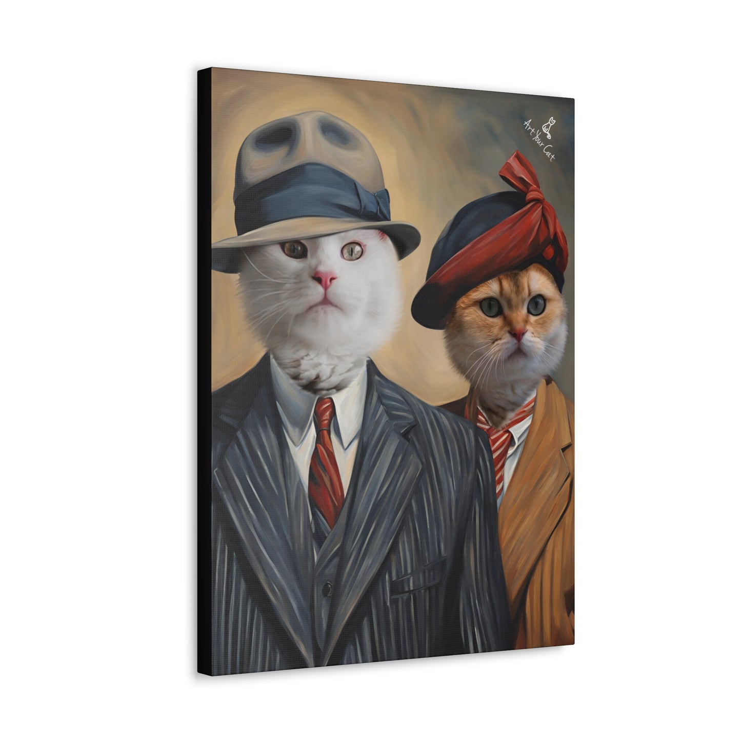 Custom Cat Artwork Inspired by Bonnie & Clyde