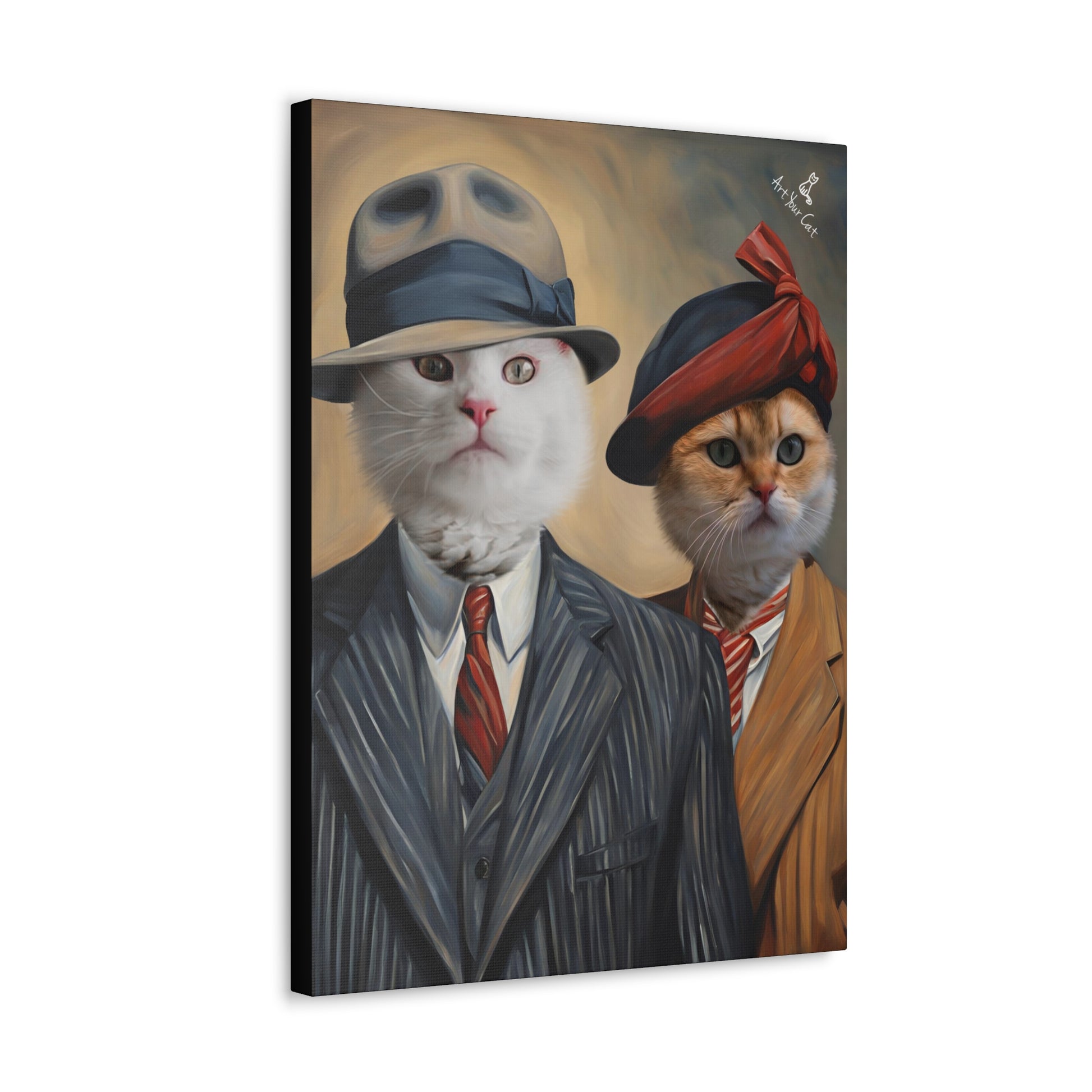 Custom Cat Artwork Inspired by Bonnie & Clyde