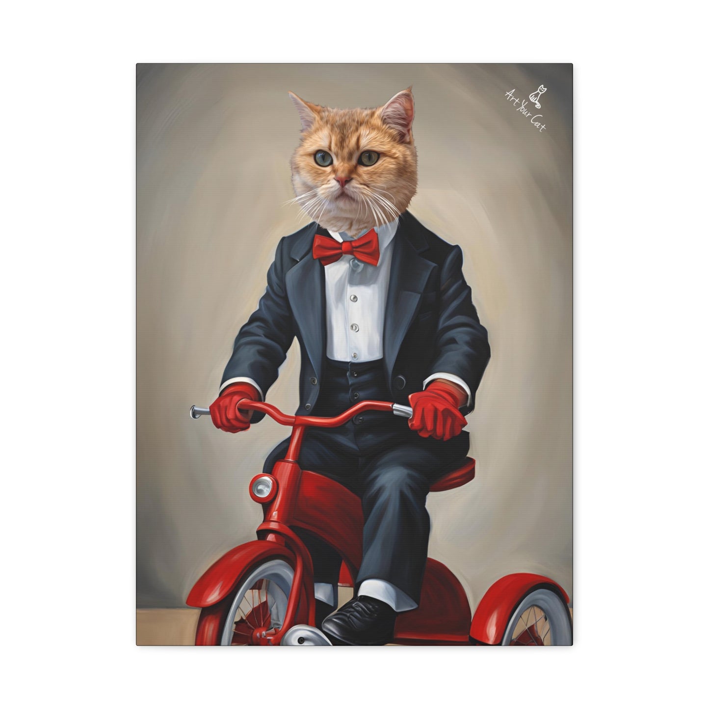 Custom Cat Artwork in Billy the Puppet Attire