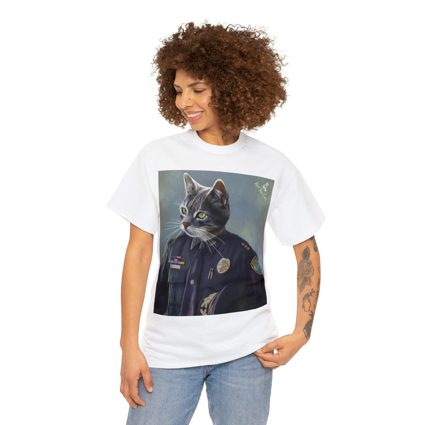 Custom Cat Officer Portrait Apparel