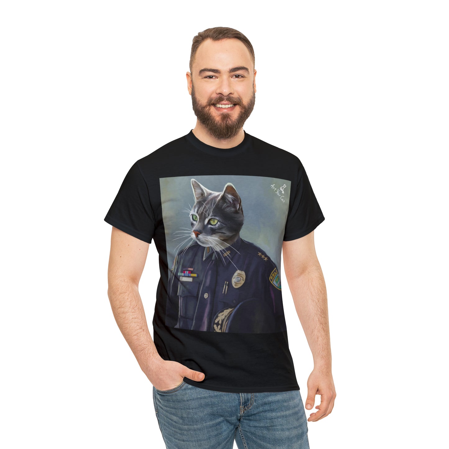 Custom Cat Police Officer T-shirt