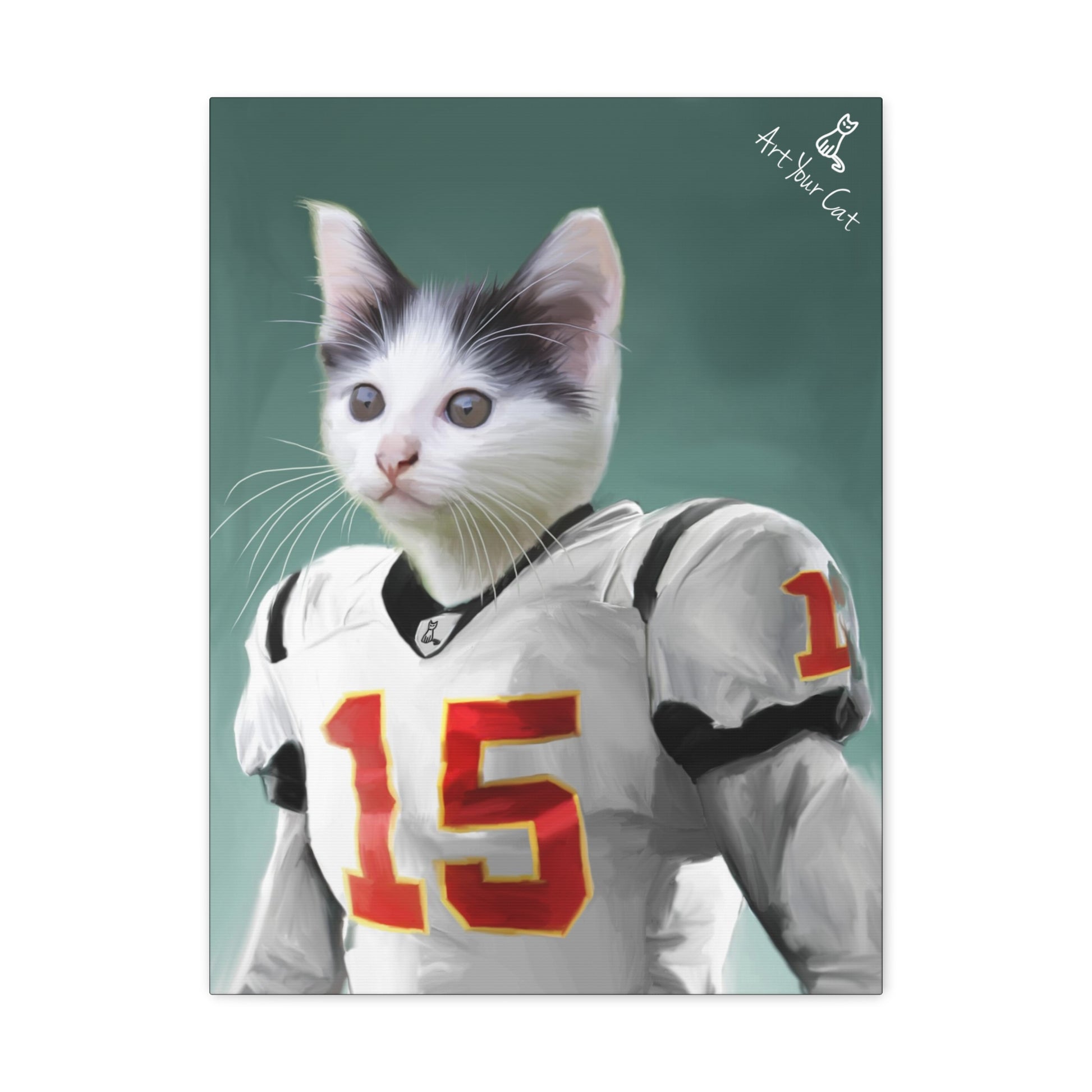 Custom Football Cat Artwork