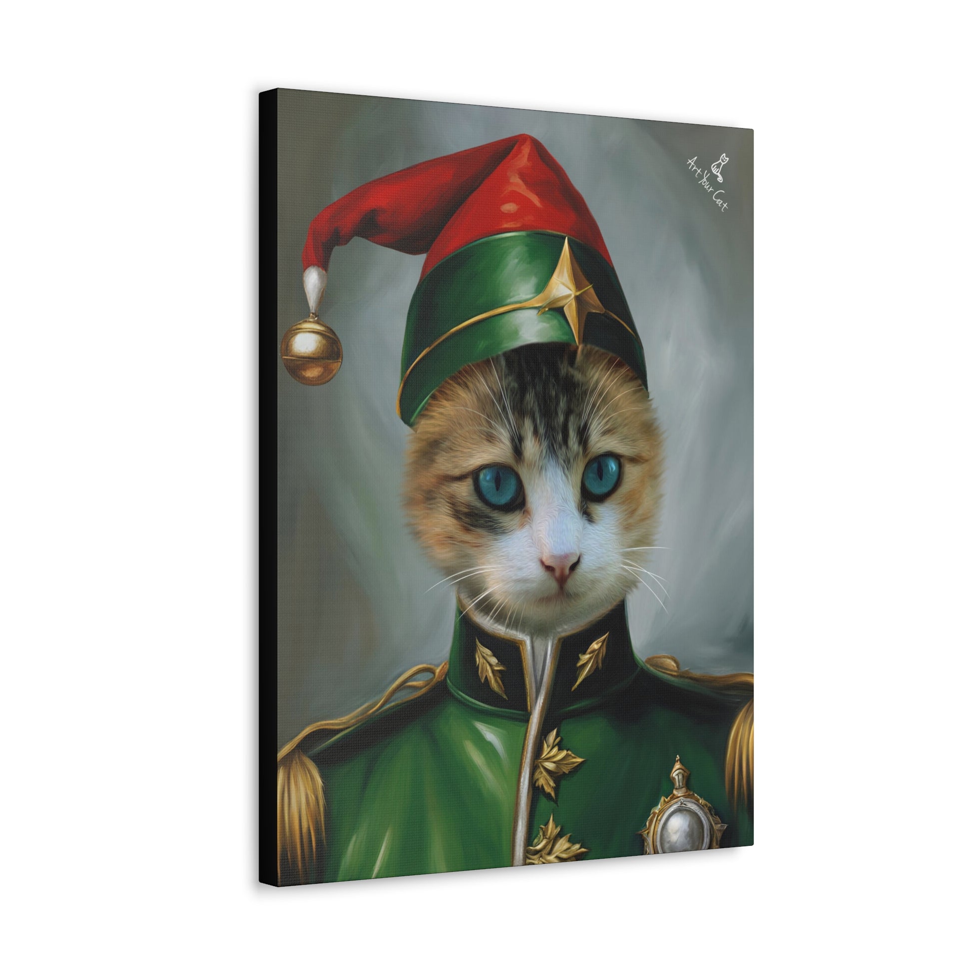 Custom Guard Elf cat portrait for holiday home decor
