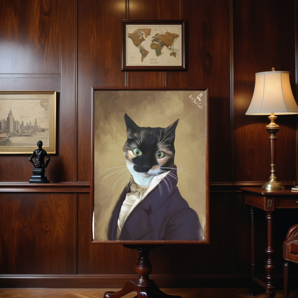Custom 'The Mayor' Cat Portrait Artwork