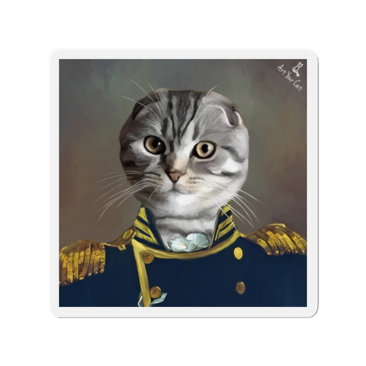 Custom cat magnet with personalized cat portrait