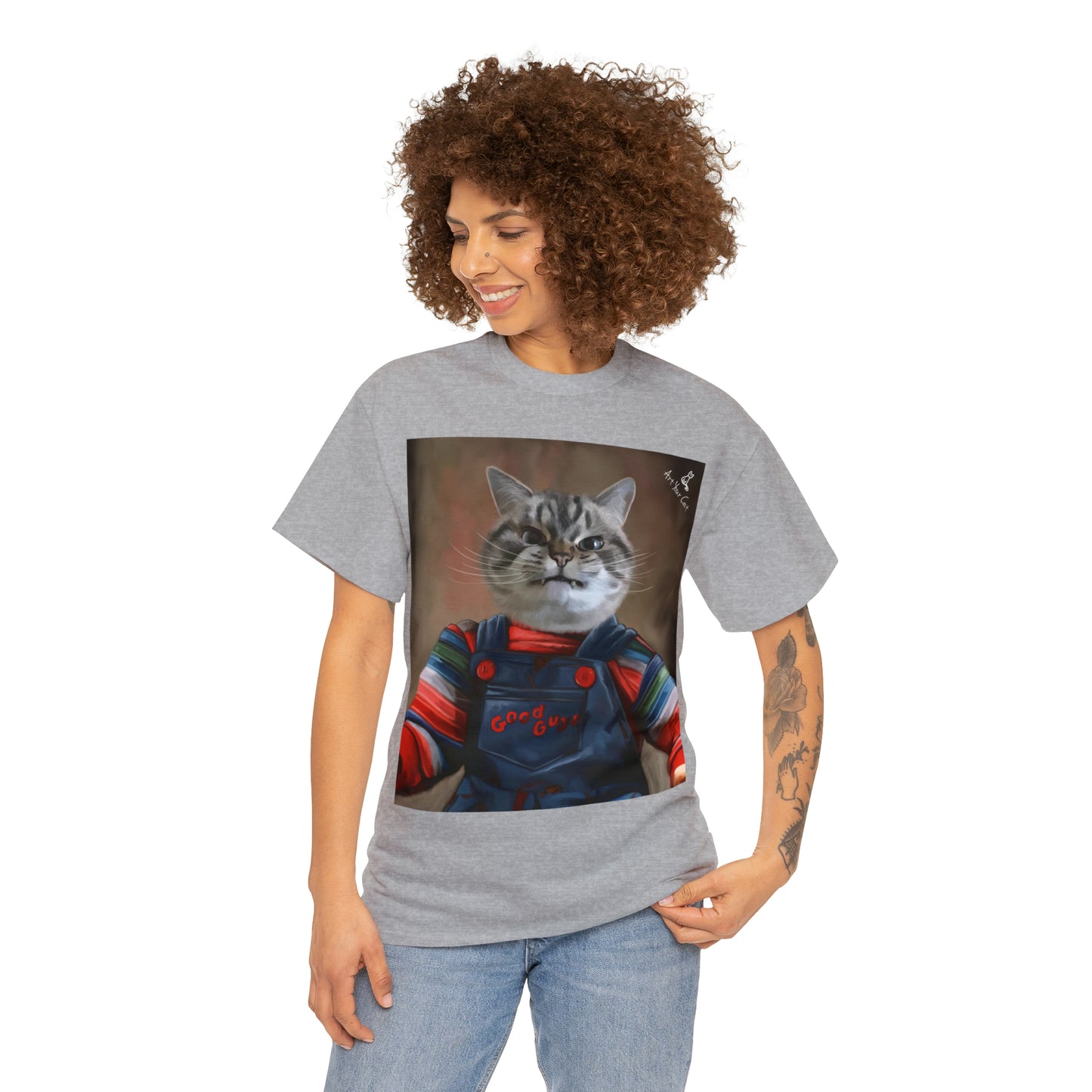 Custom cat t-shirt in various sizes