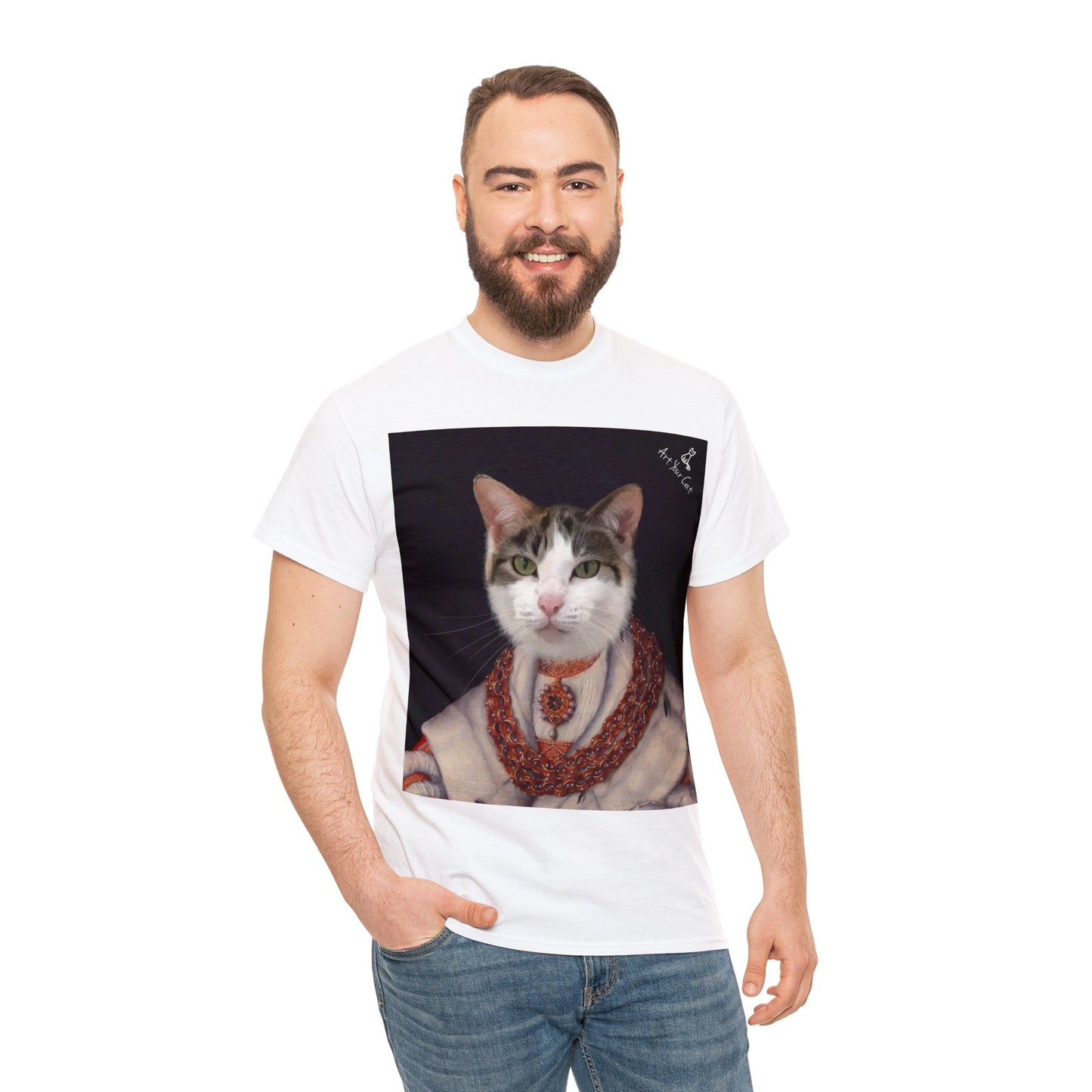 Custom royal heiress cat portrait tee