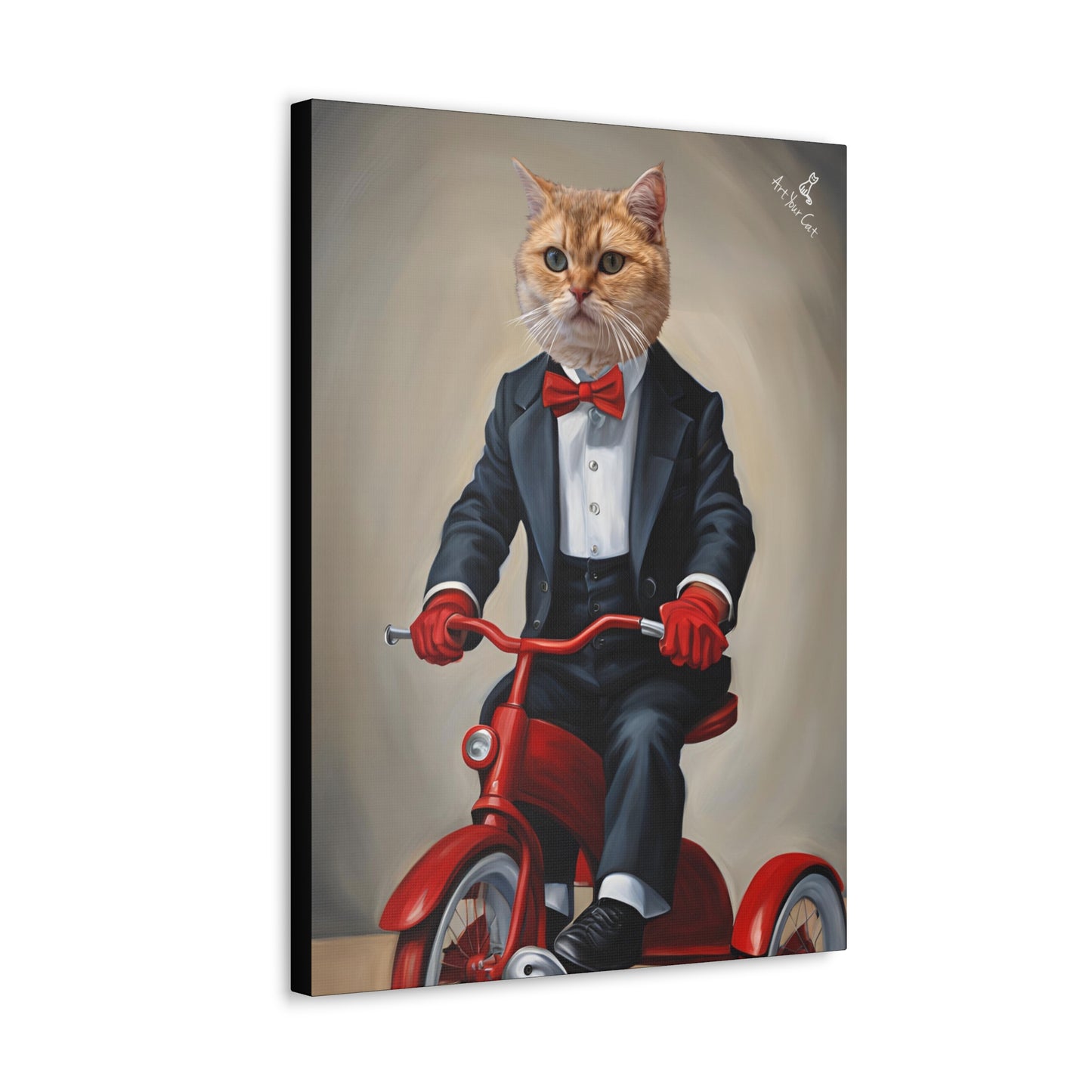Eerie Billy the Puppet Cat Portrait for Home Decor
