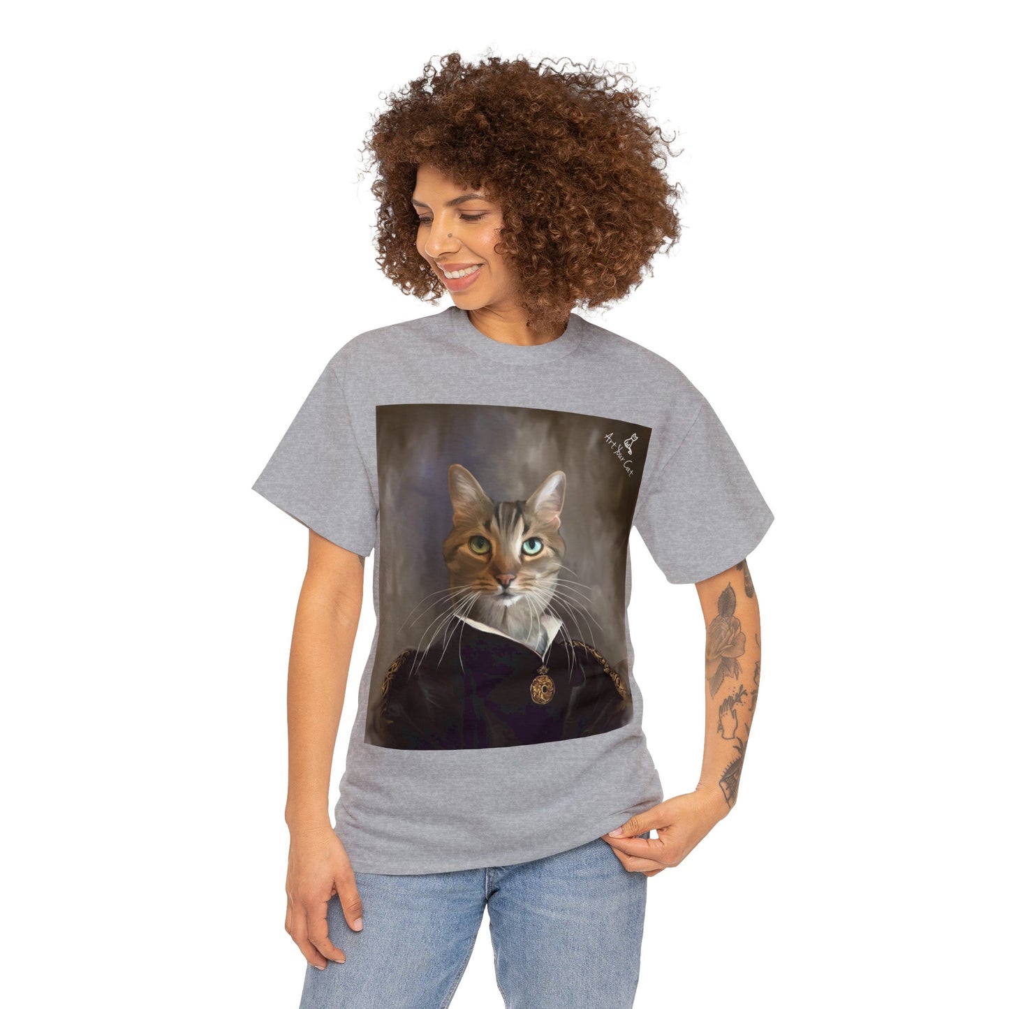 Elegant empress cat portrait tee