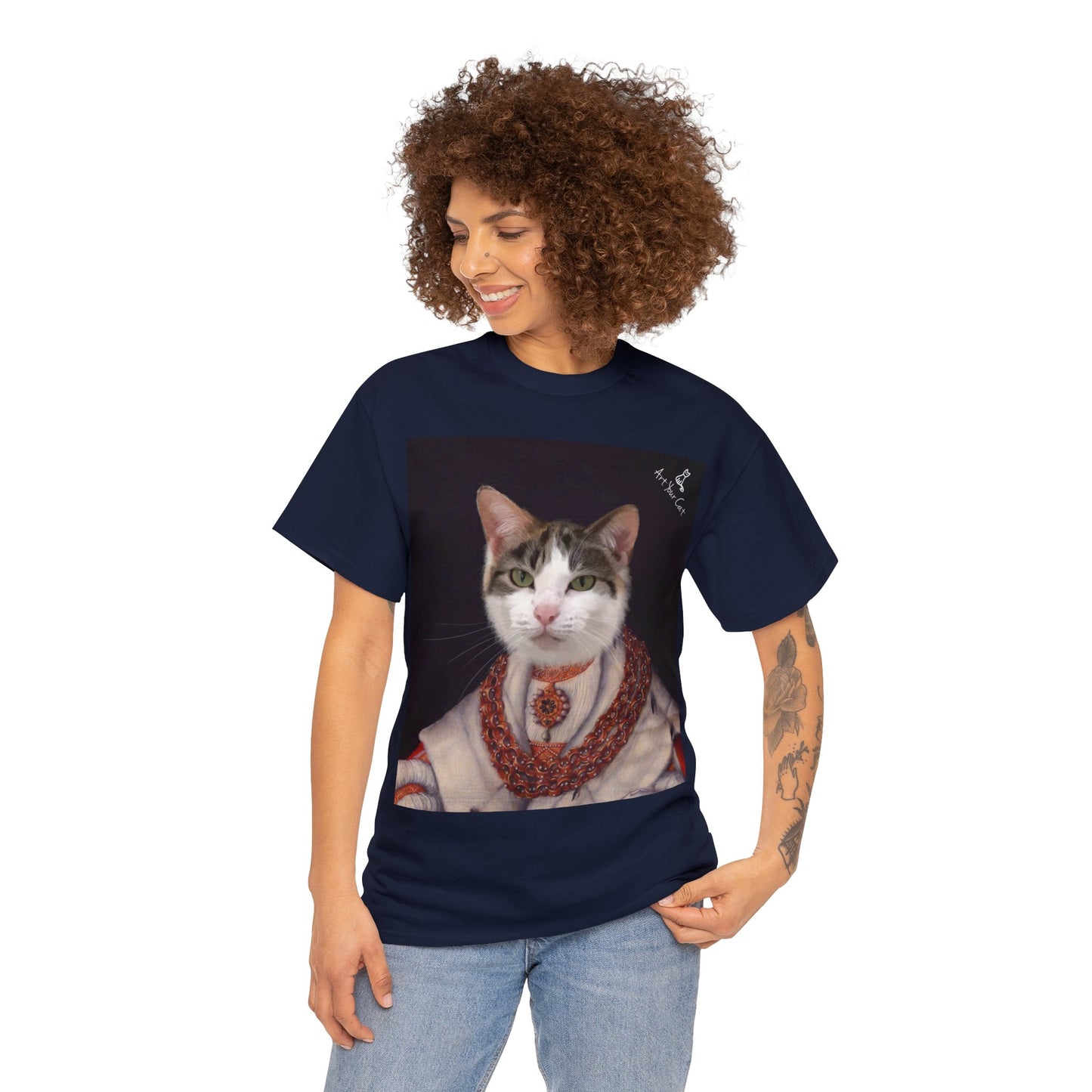 Elegant heiress cat portrait tee