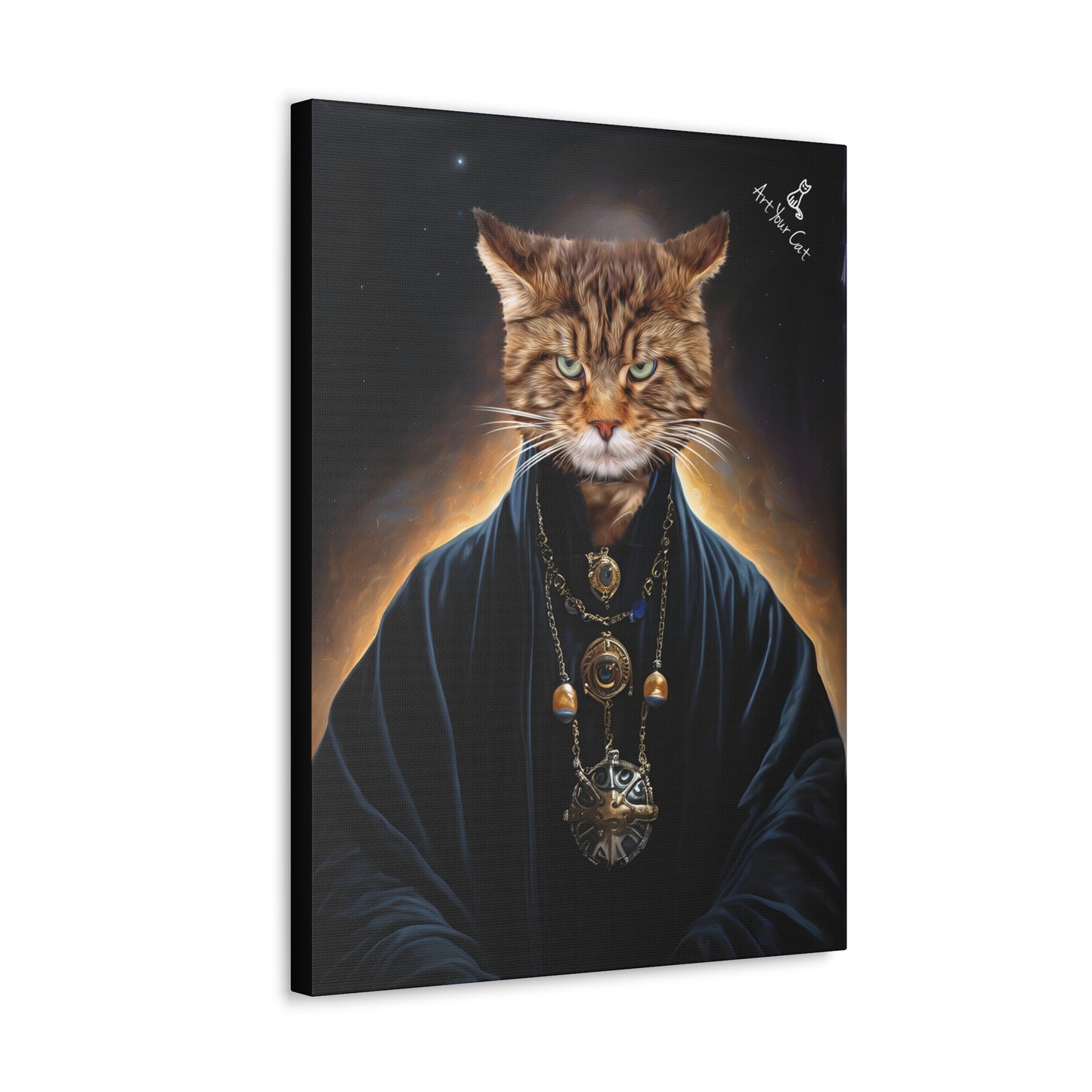 Enigmatic Feline Portrait in Void Walker Attire