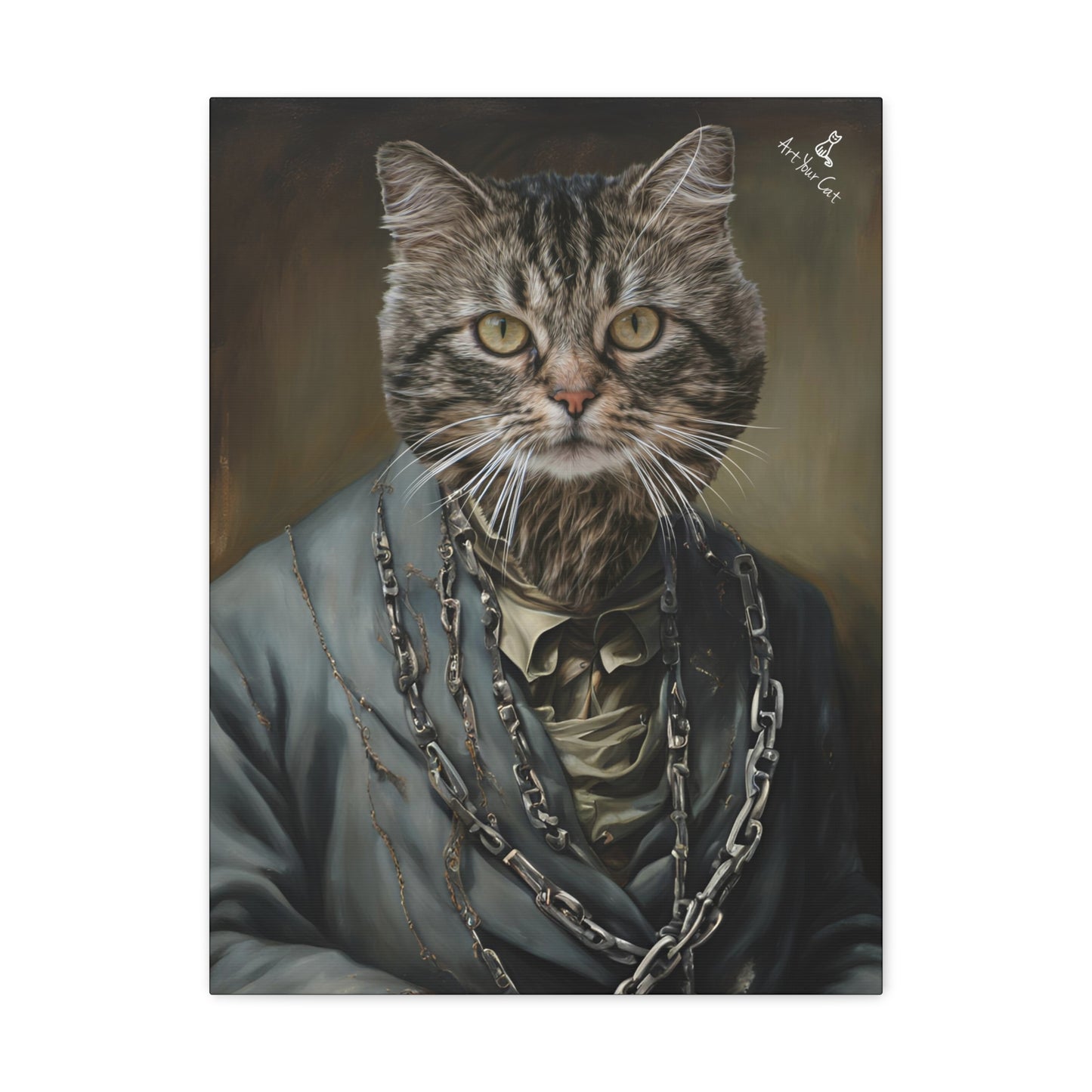 Gothic Frankenstein cat artwork on high-quality canvas
