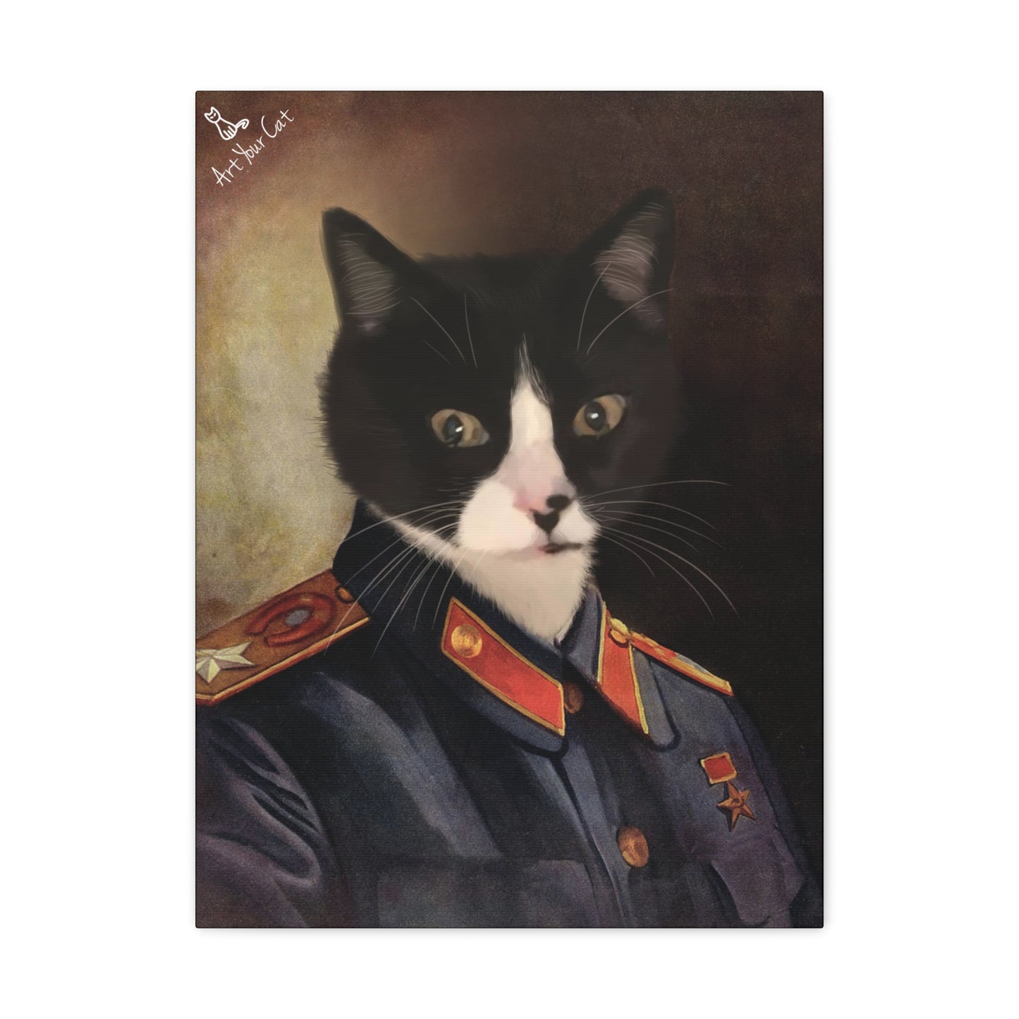 Joseph Stalin Cat Portrait with personalized, high-quality canvas print
