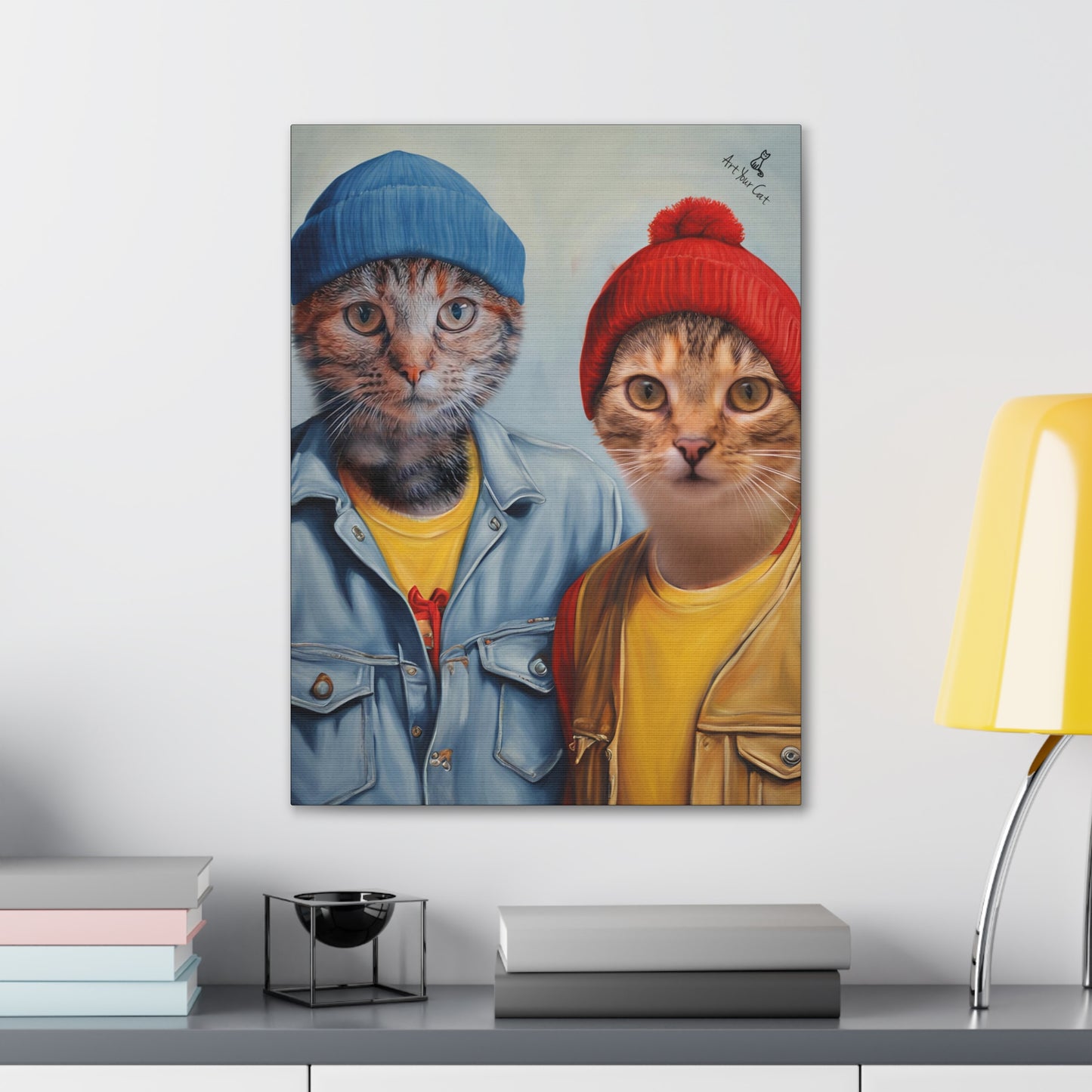 Laid-Back Cat Portrait on Canvas