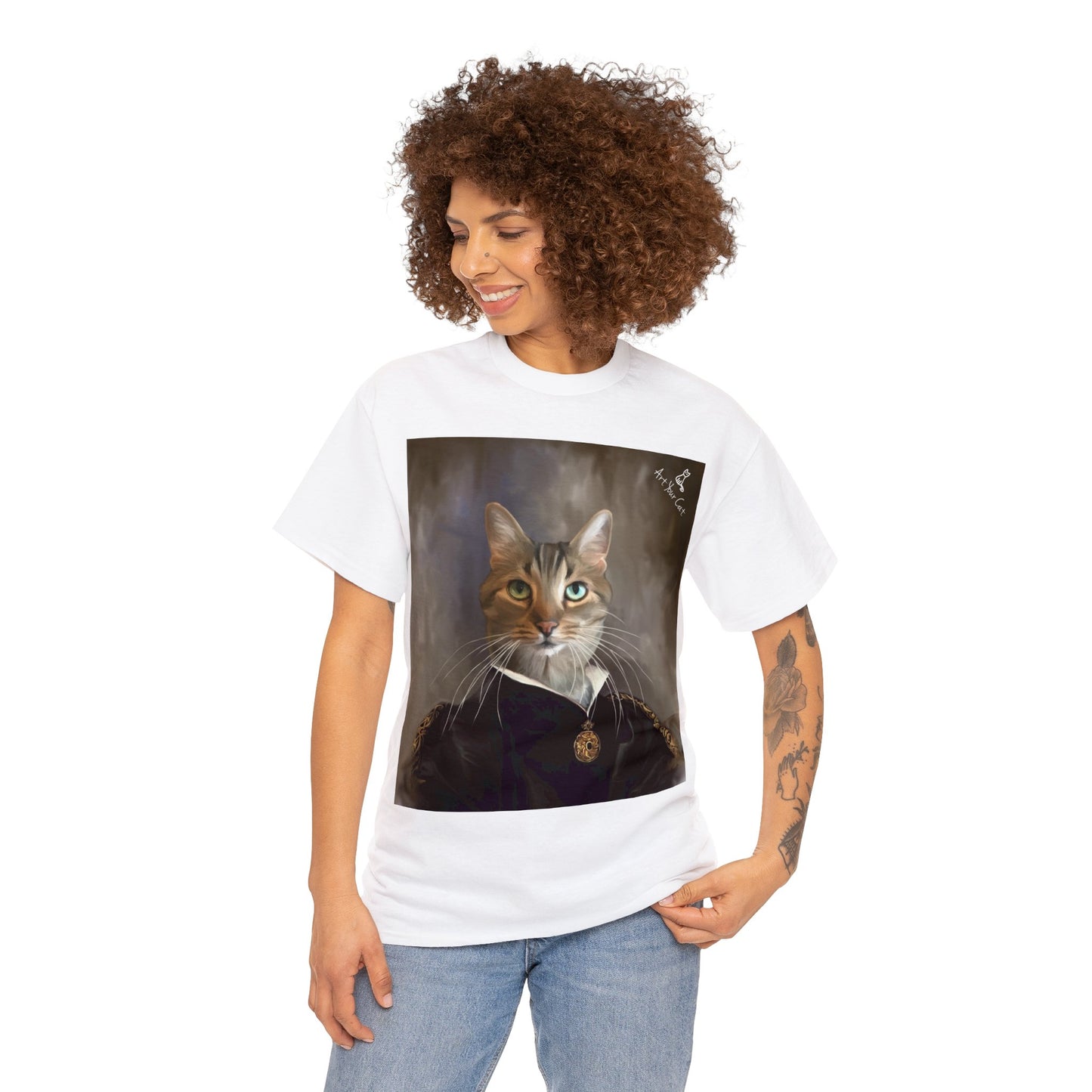 Majestic empress cat portrait on shirt