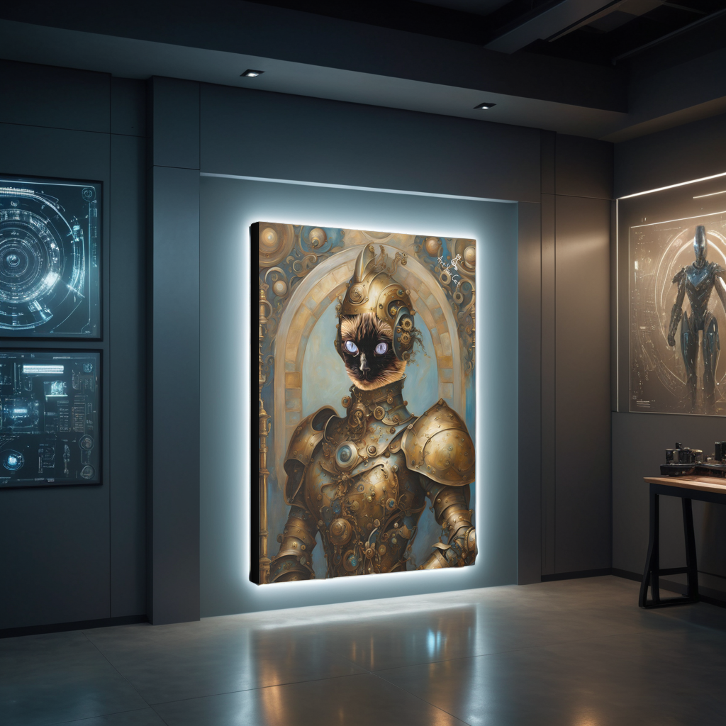 Mech Knight Cat Portrait Female - Custom Artwork