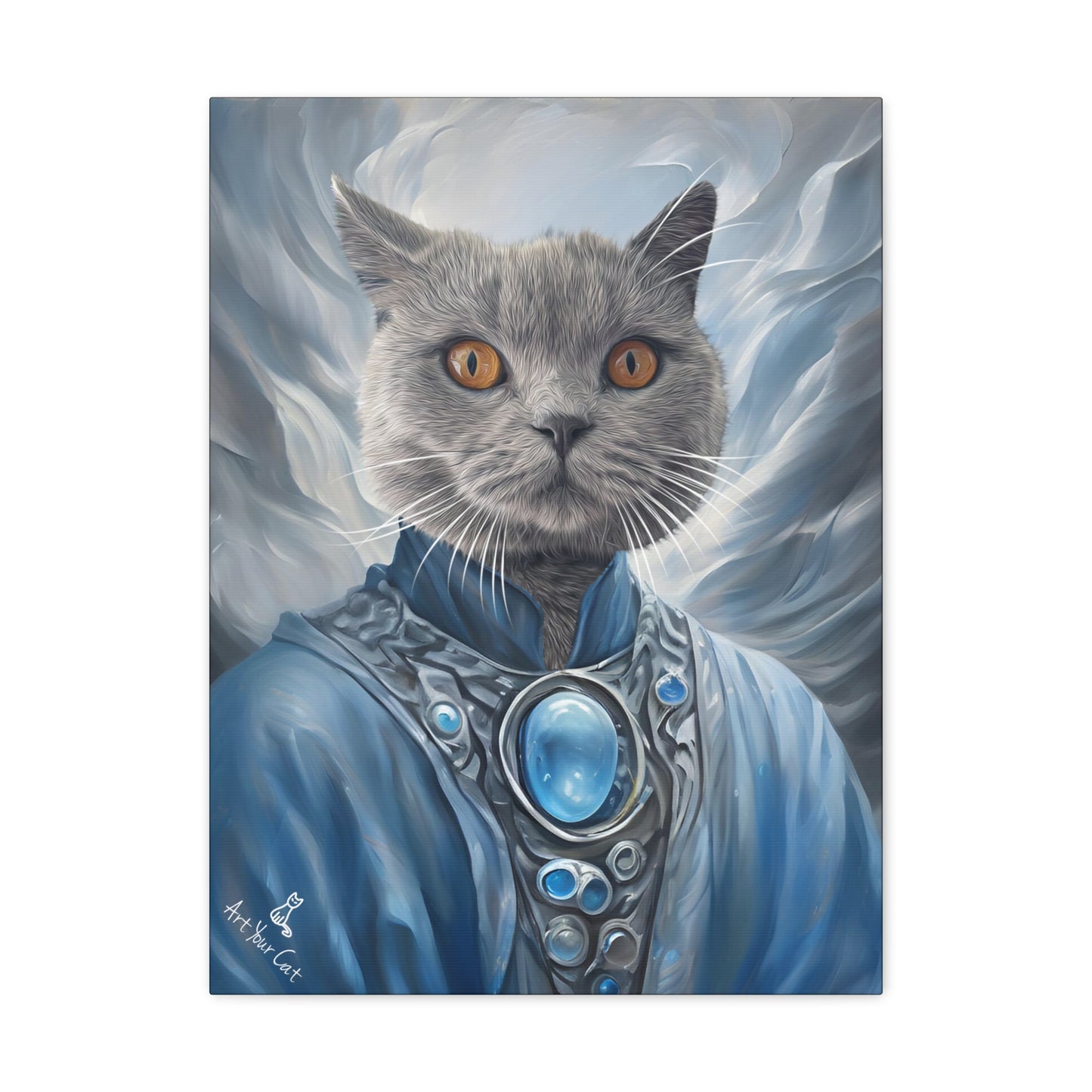 Mystical Cat Artwork Featuring a Wind Mage Theme