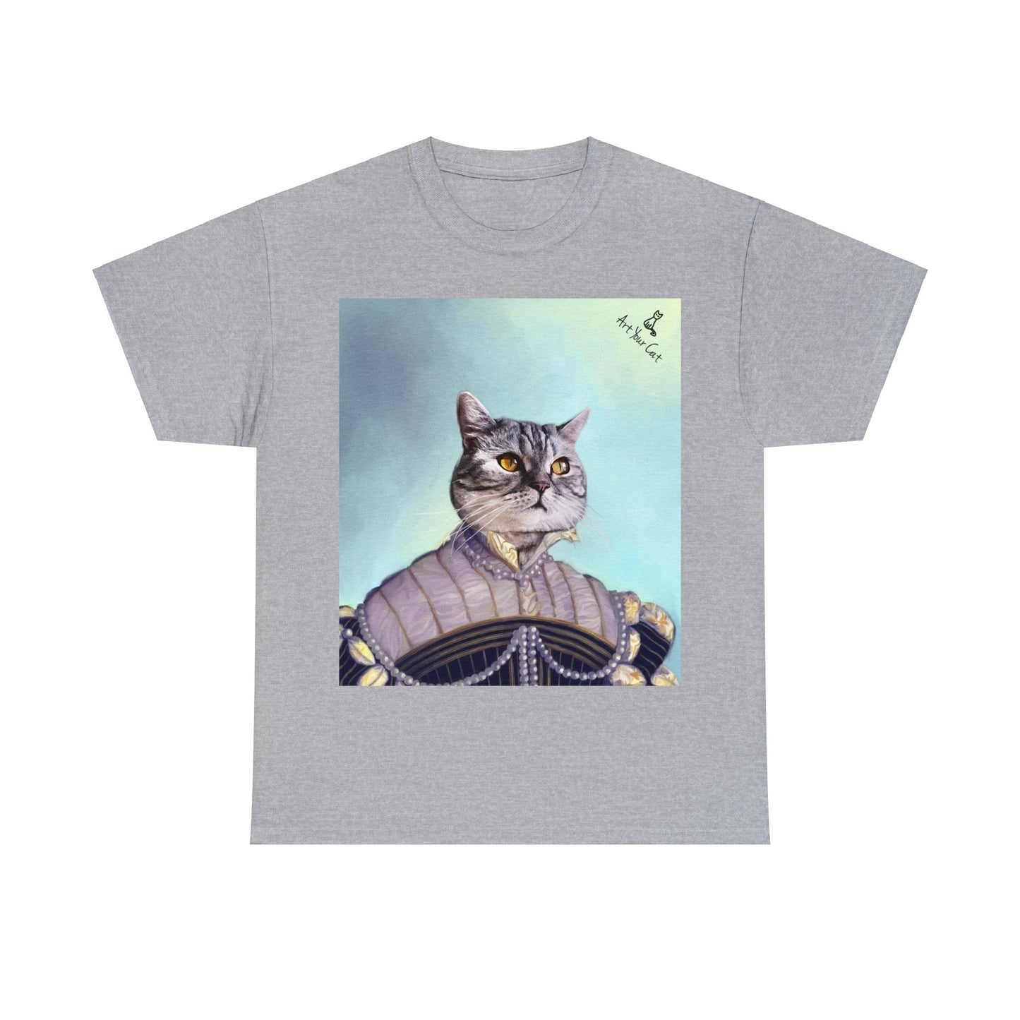 Pearled Lady Cat Art T-shirt