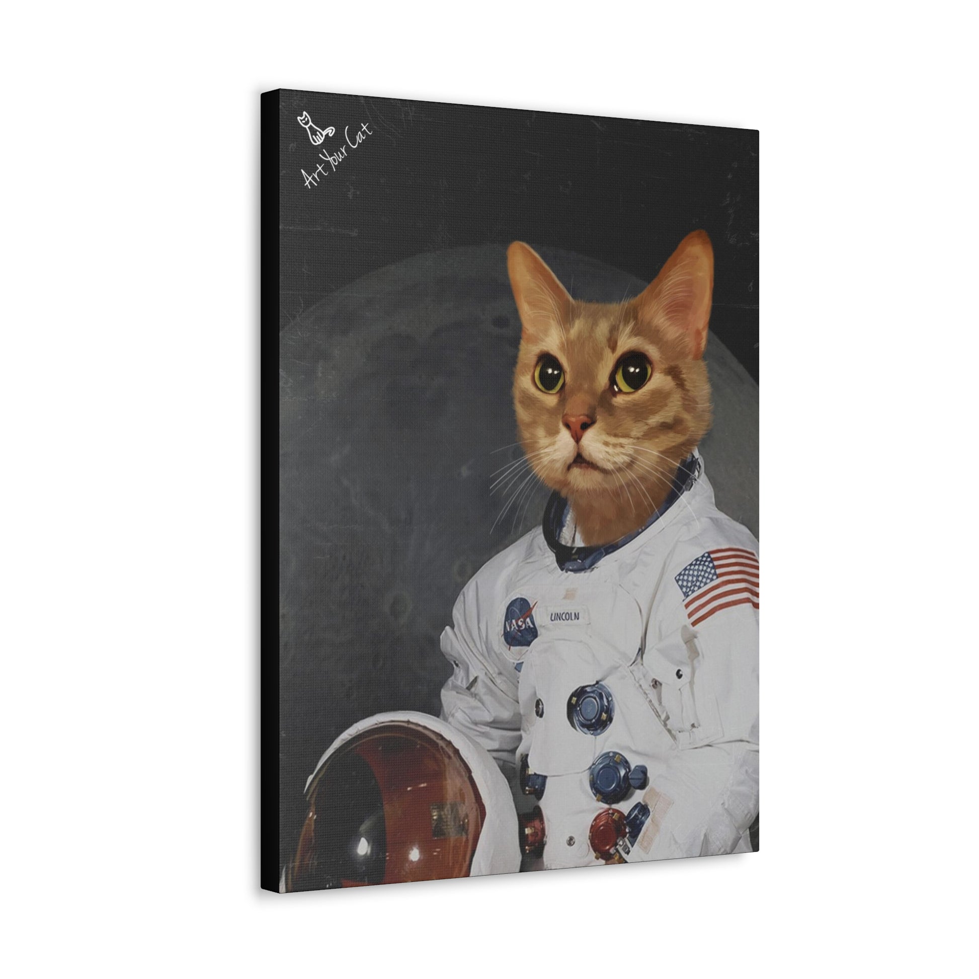 Personalized Cat Portrait - Astronaut Theme