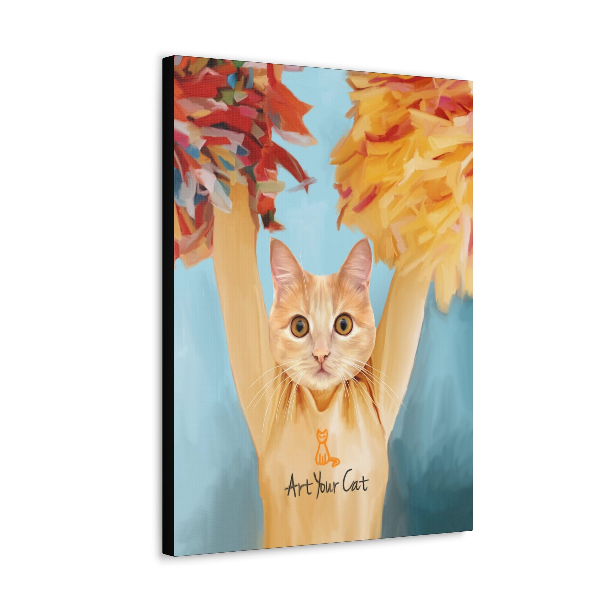 Personalized Cheerleader Cat Canvas for Home Decor