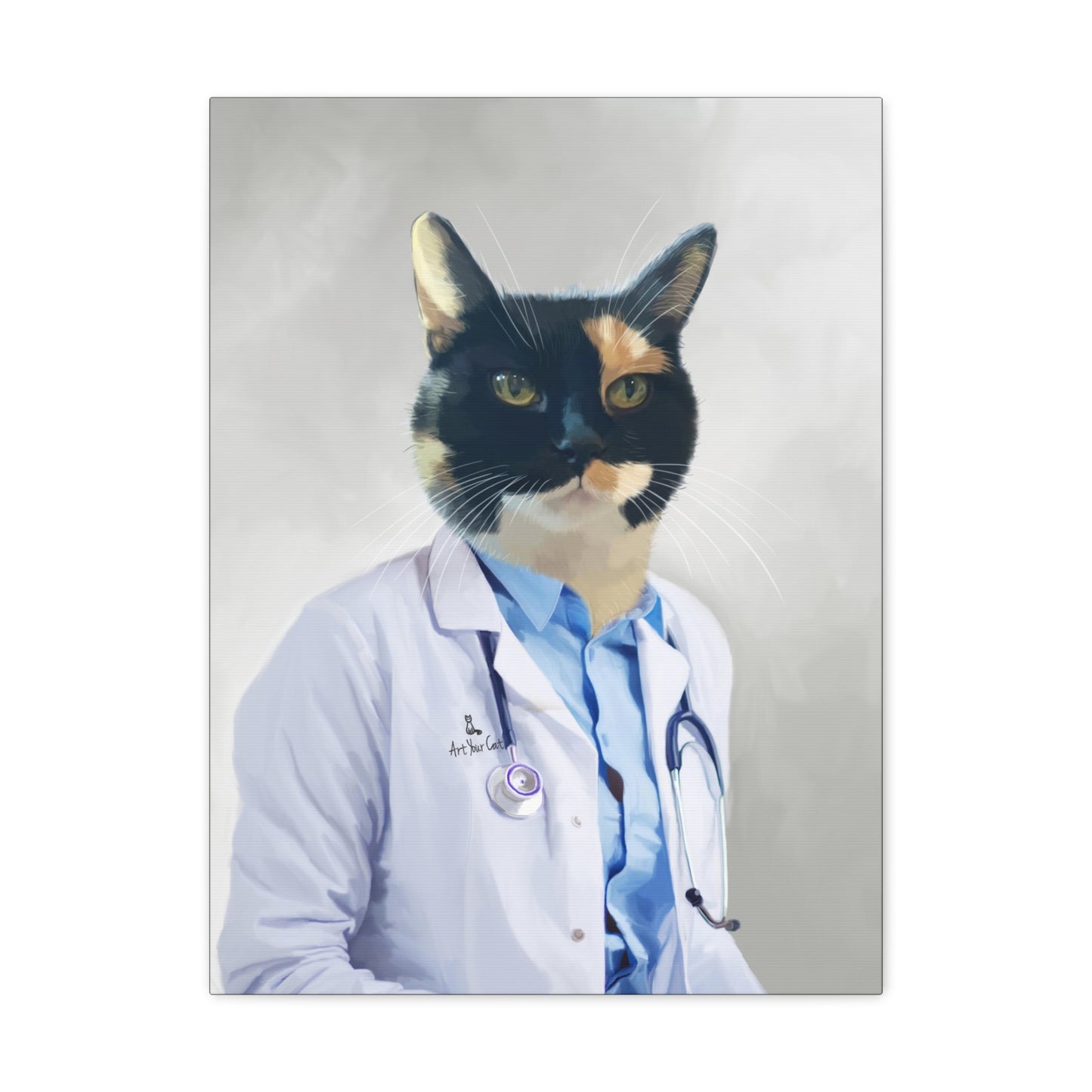 Personalized Feline Physician Canvas Art