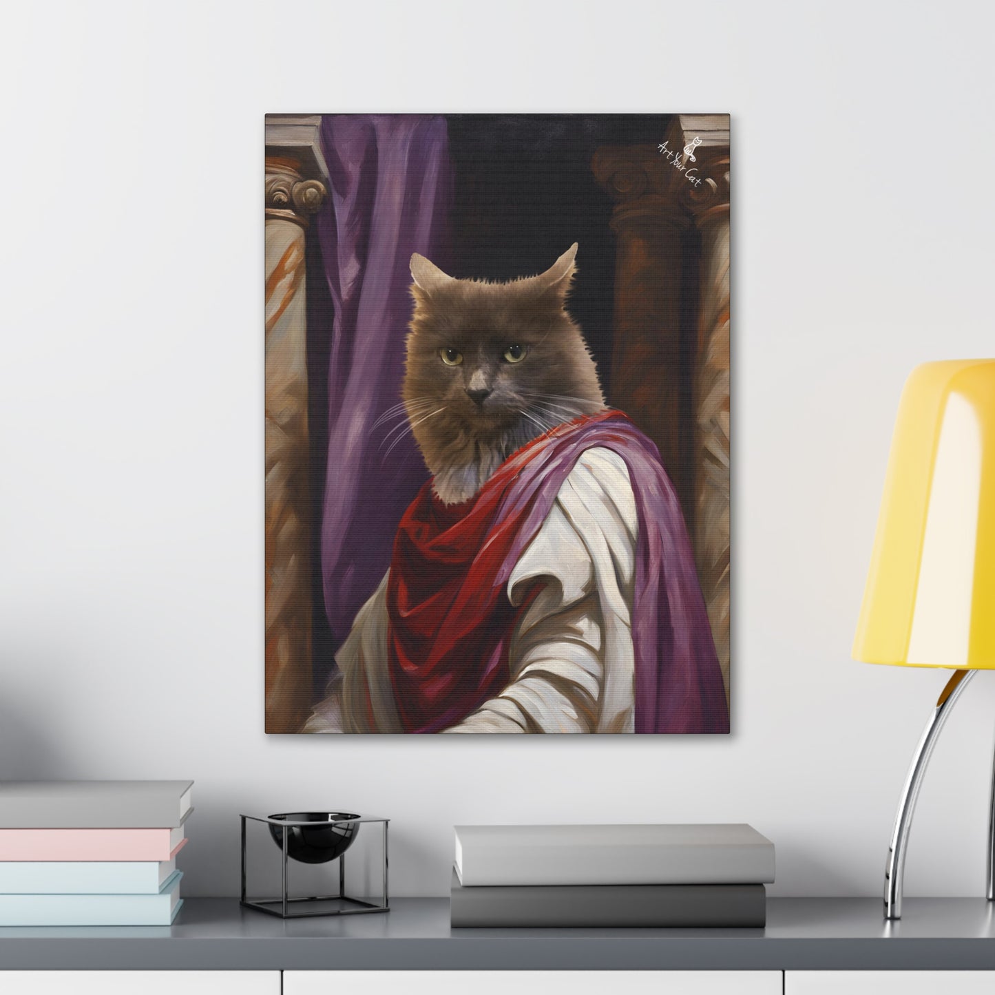 Personalized Julius Caesar Cat Artwork with noble expression and toga
