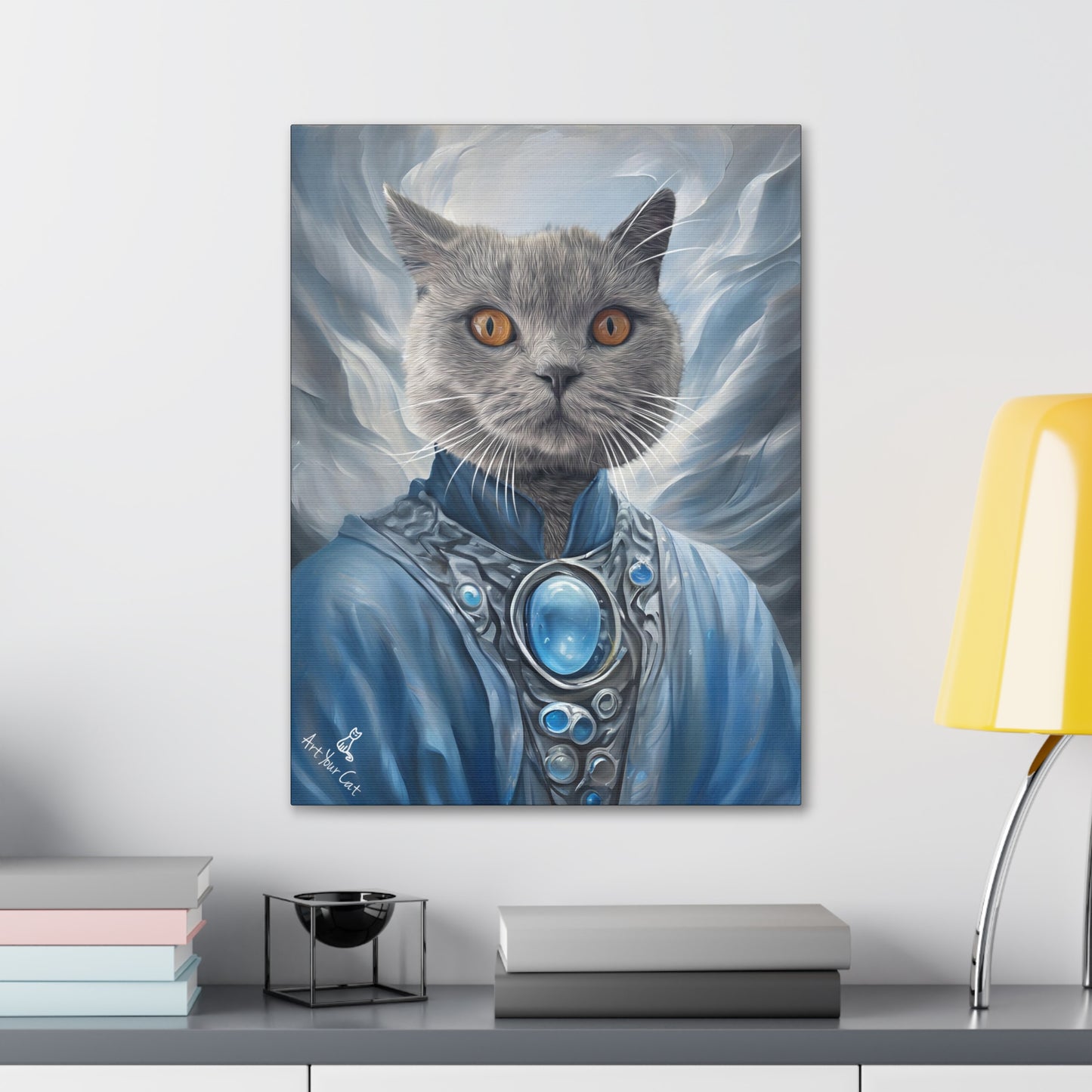 Personalized Wind Mage Cat Art for Magical Decor