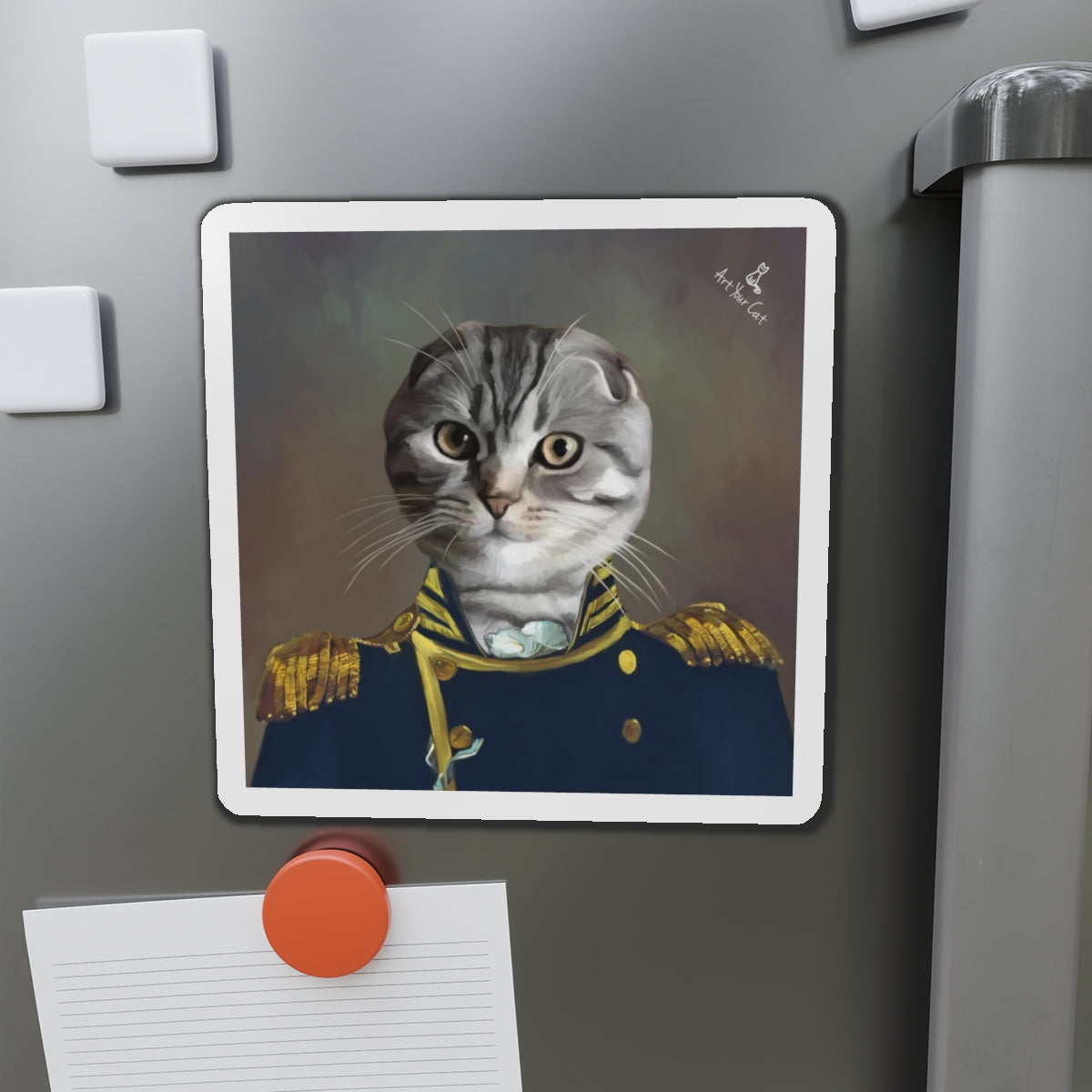 Personalized die-cut cat magnet