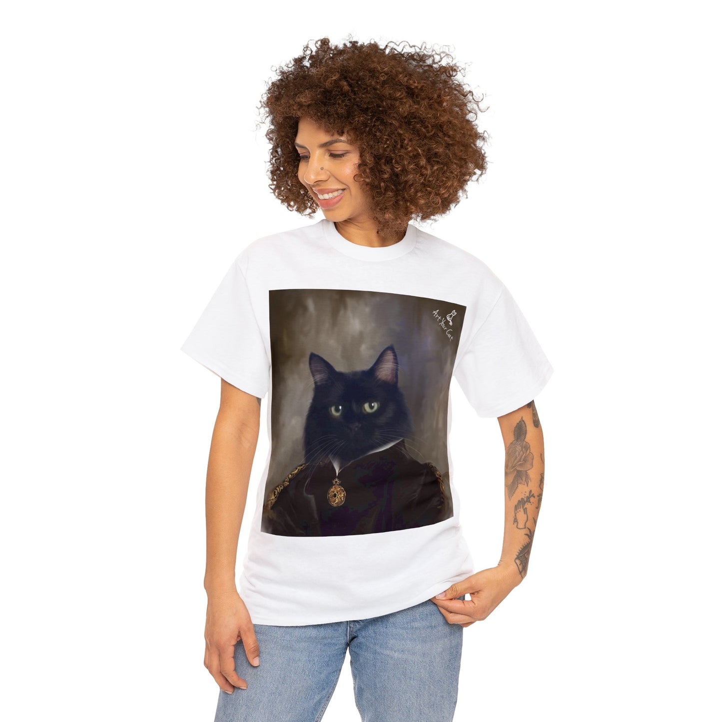 Pet portrait t-shirt with regal Duke design