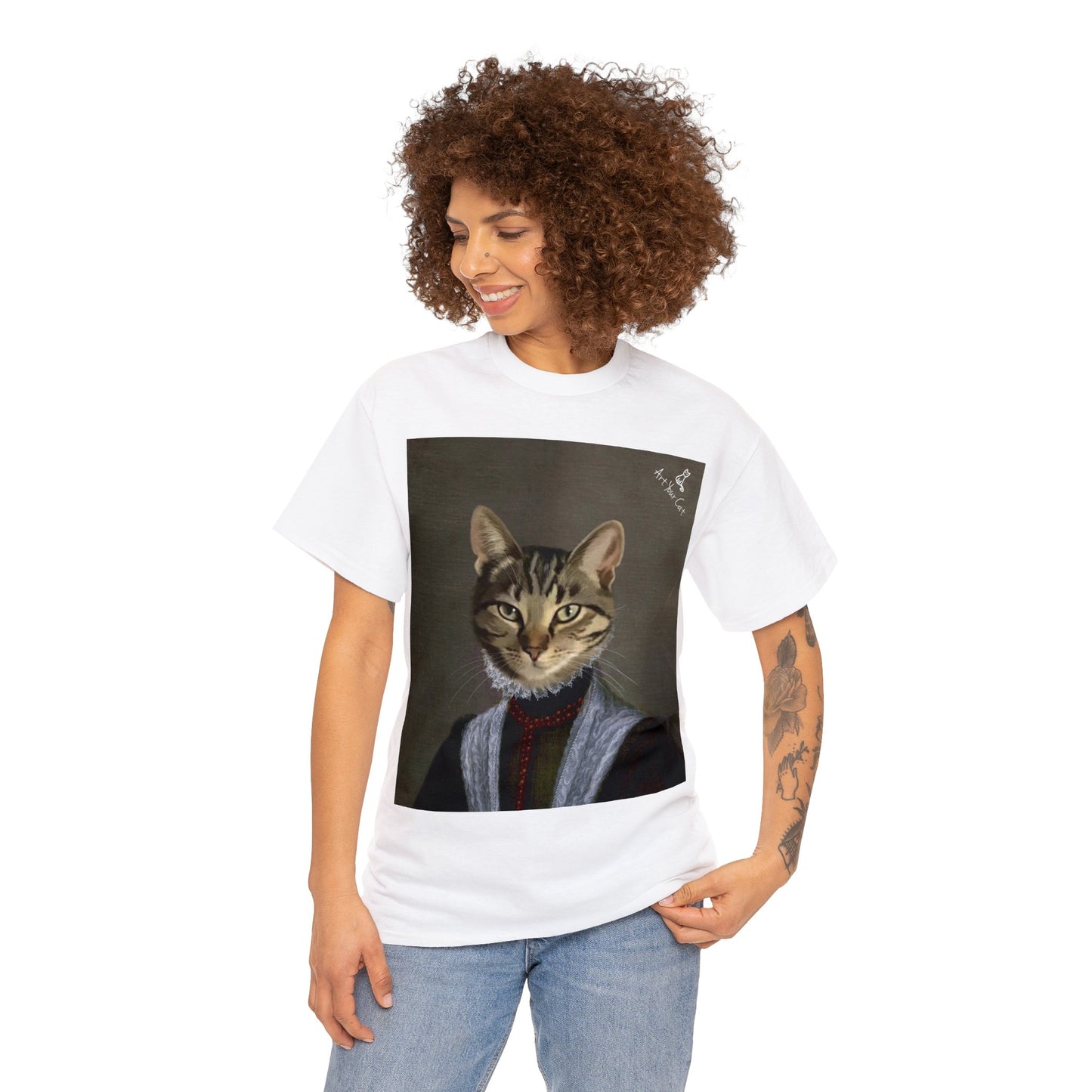 Pet portrait t-shirt with regal Royal Duchess design