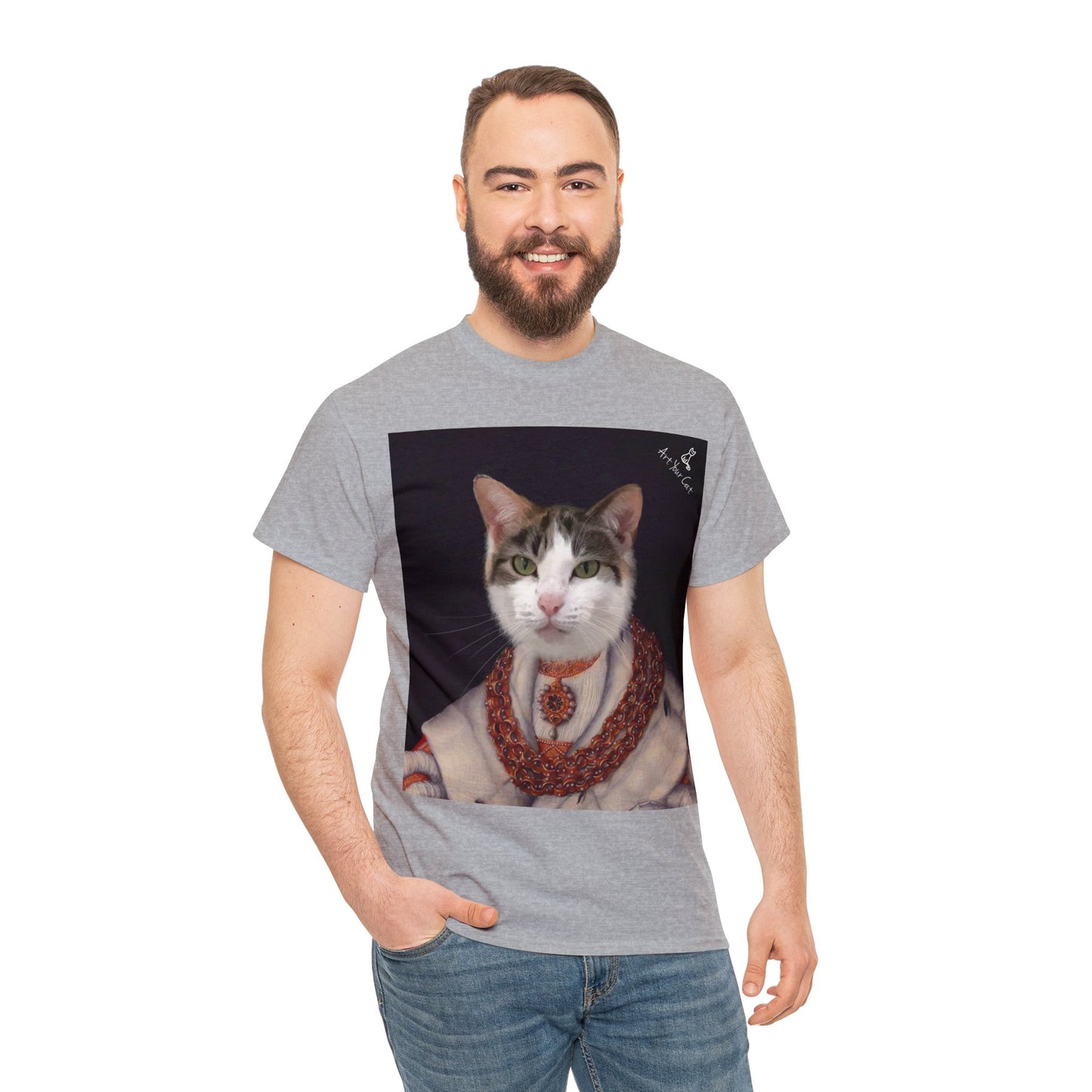 Pet t-shirt with heiress cat portrait