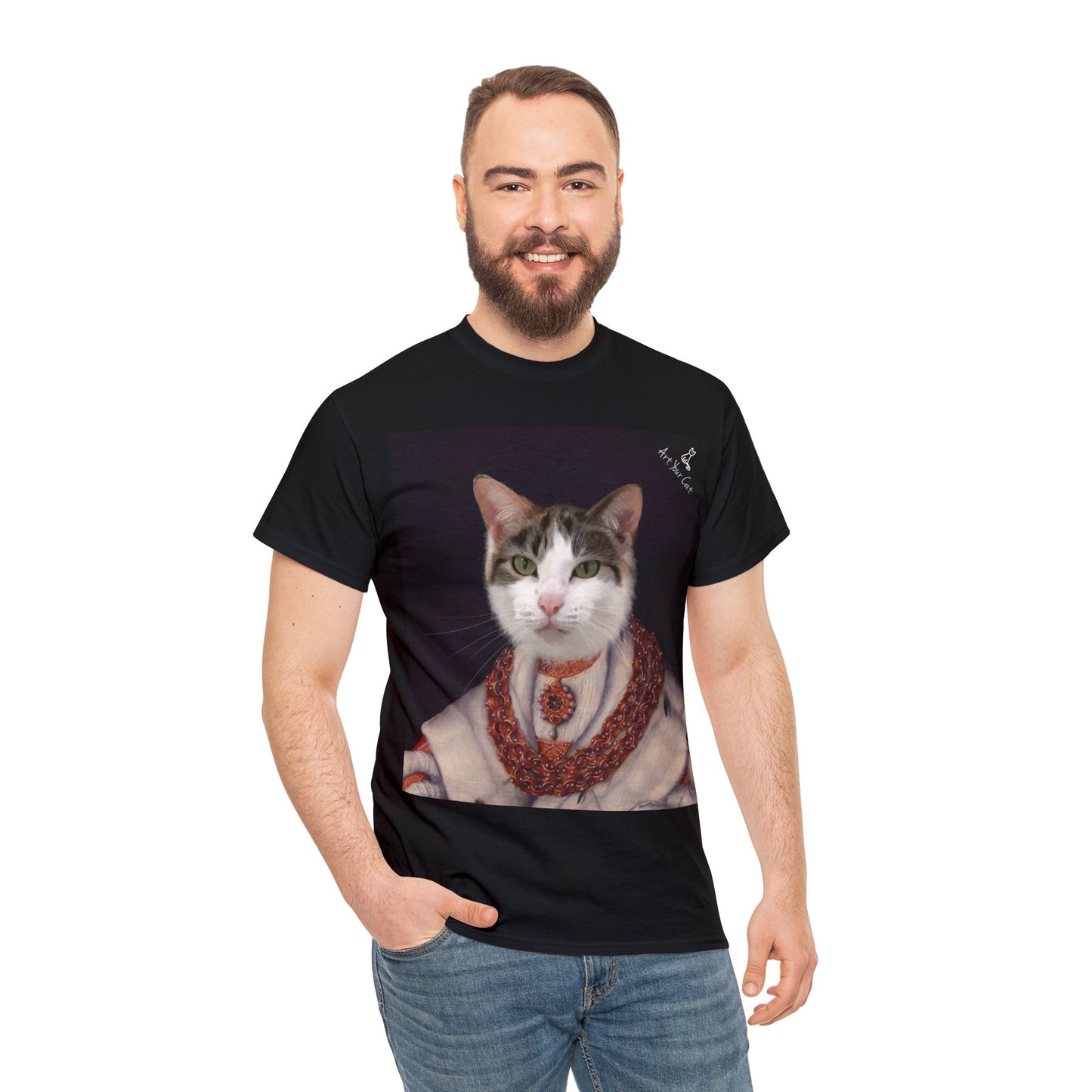 Royal heiress cat portrait on t-shirt