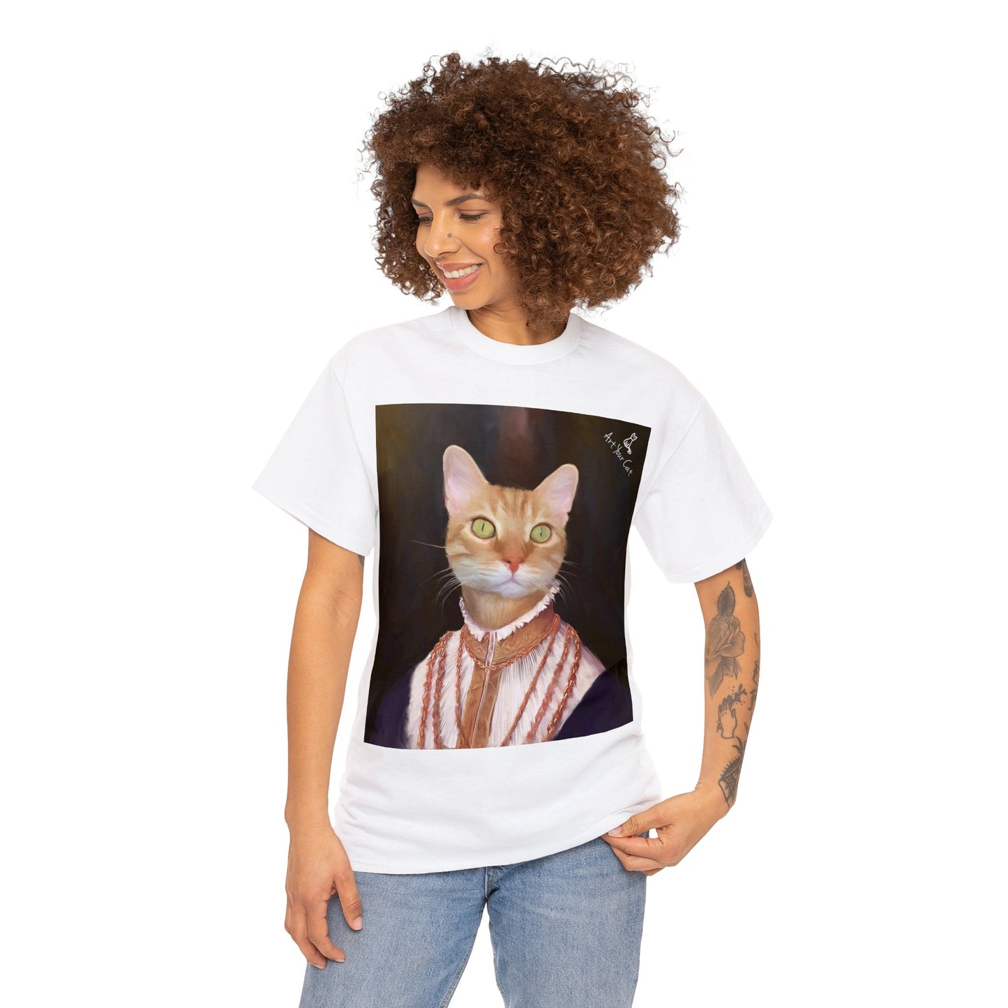 Royalty-inspired pet portrait T-shirt