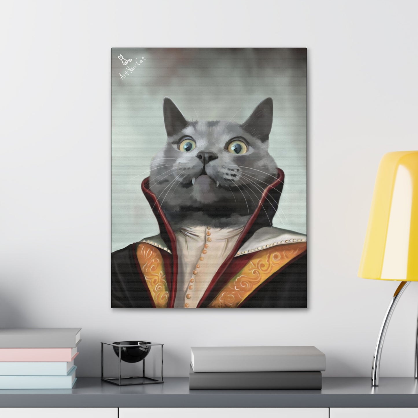 The Vampire - Custom Cat Portrait - Lifestyle Mockup