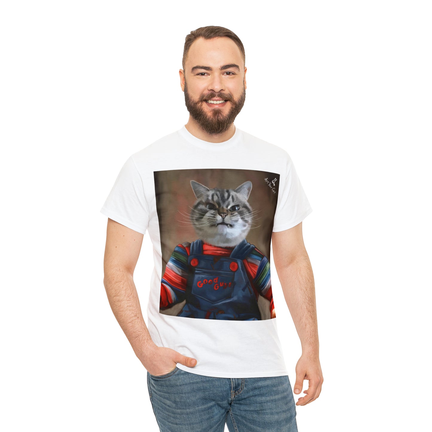 Unique Chucky cat graphic t-shirt