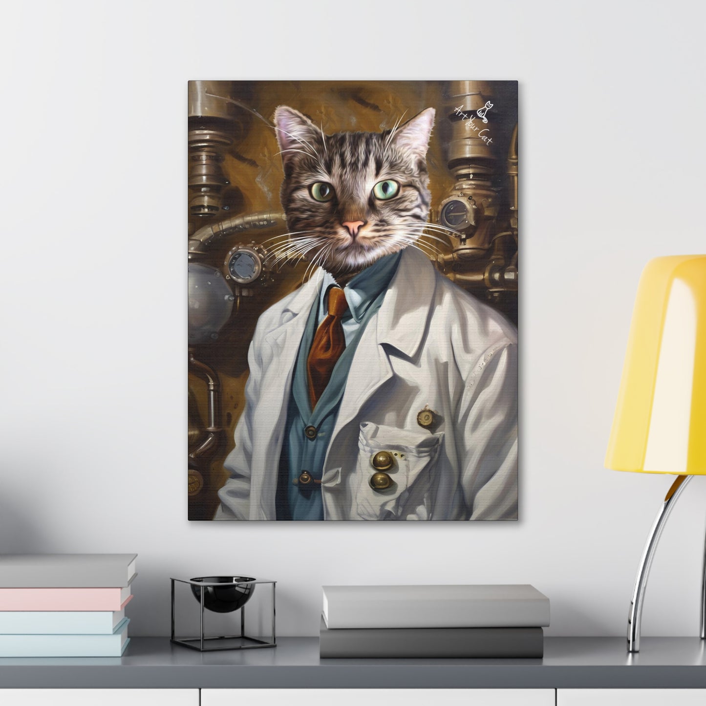 Unique Mad Scientist Cat Art for Pet Lovers