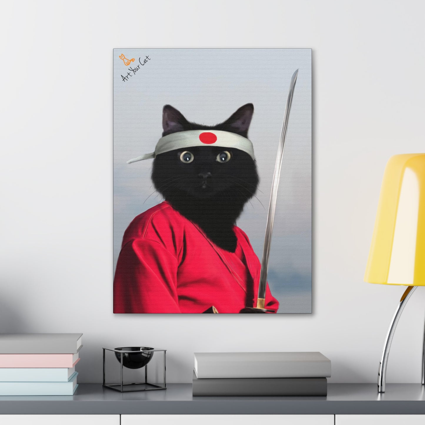 Unique Samurai Cat Portrait for Pet Lovers