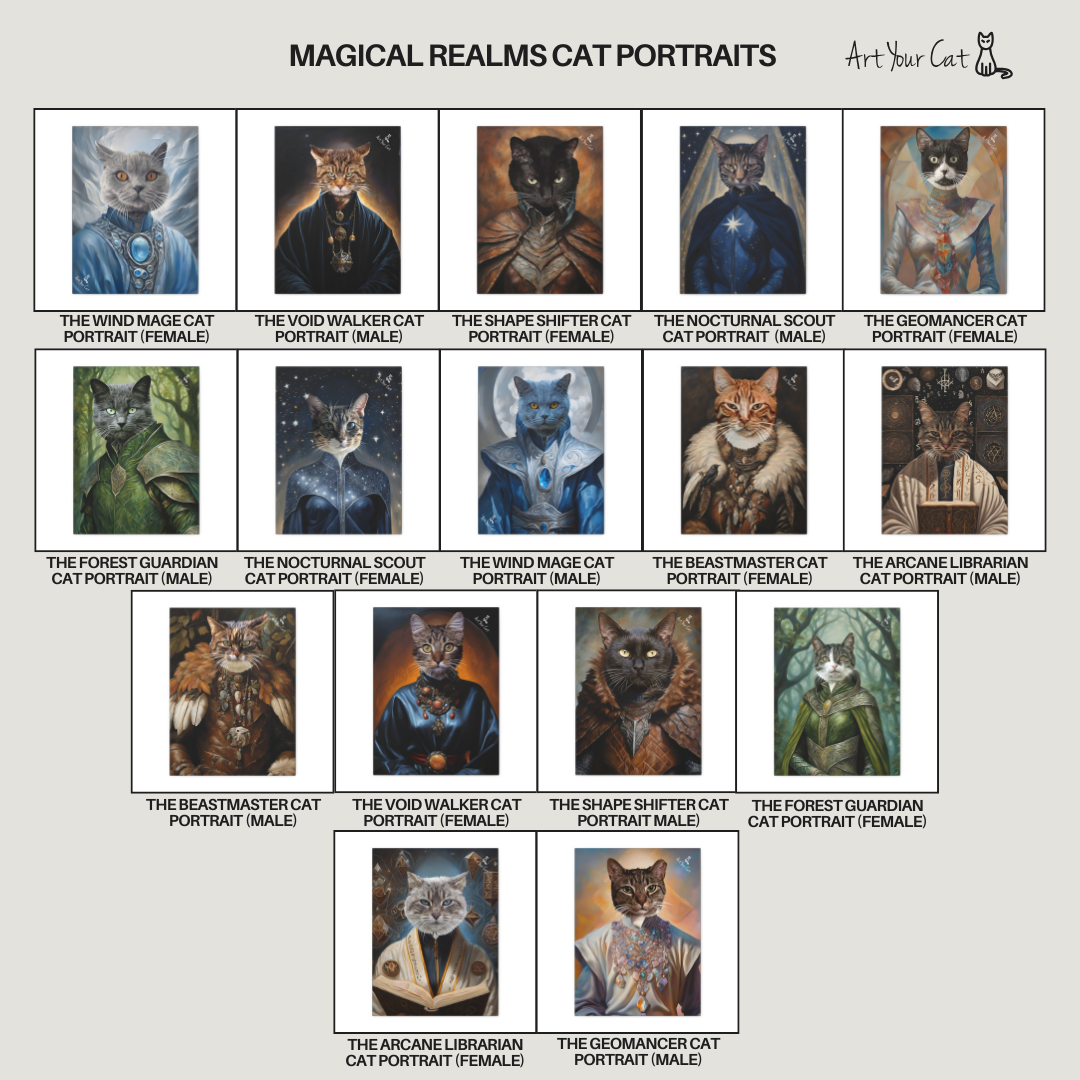 Unique cat portrait magnet for office or fridge
