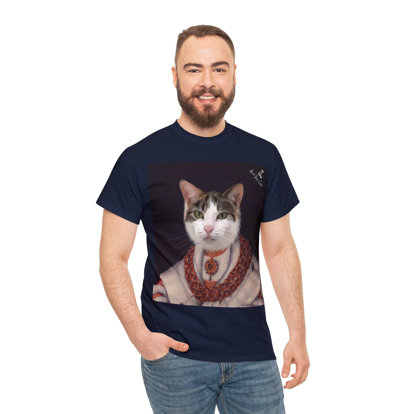 Unique heiress cat design on t-shirt