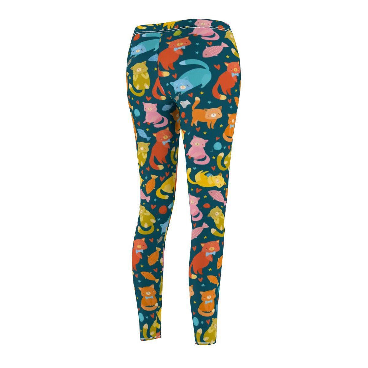 Bright and Playful Cat Print Leggings for Women