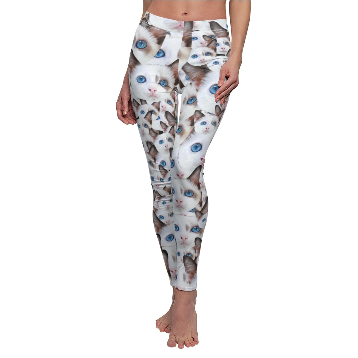 Cat-themed Face Mesh Leggings for cat lovers