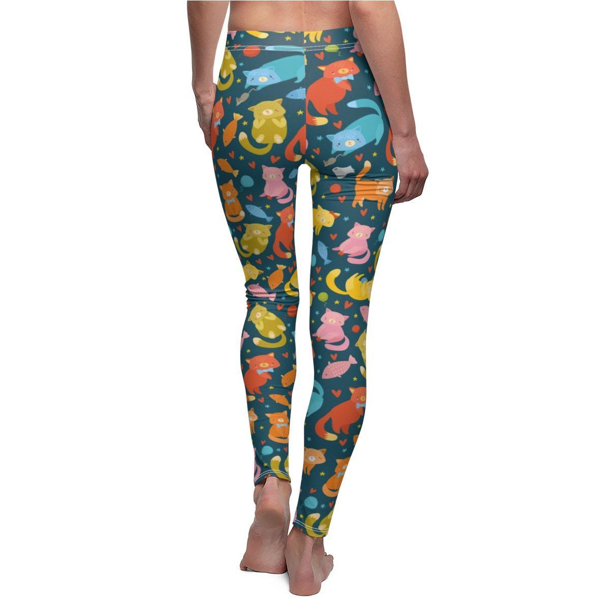 "Comfy and Stylish Bold Colors Cats Leggings